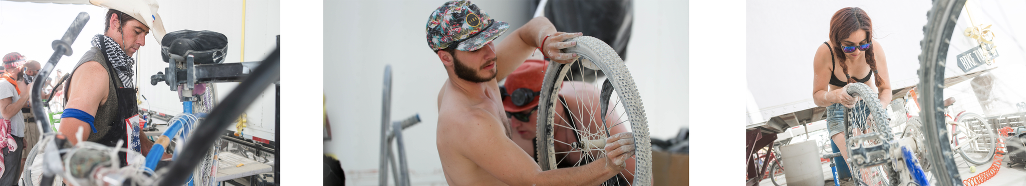 Volunteer Repairing a Bike for Free