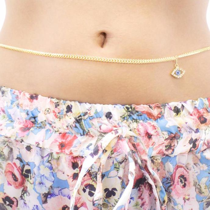 evil eye belly chain