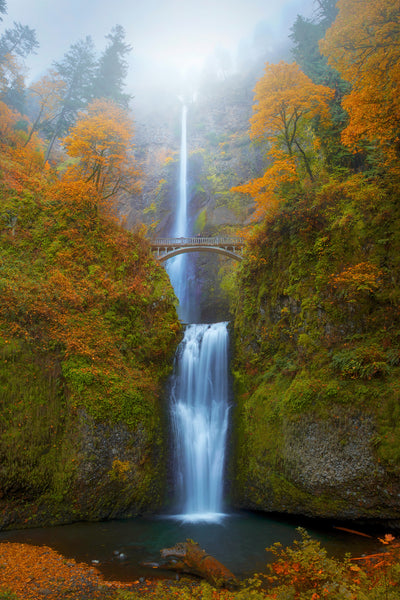 Multnomah Falls in autumn. By Lijah Hanley. 