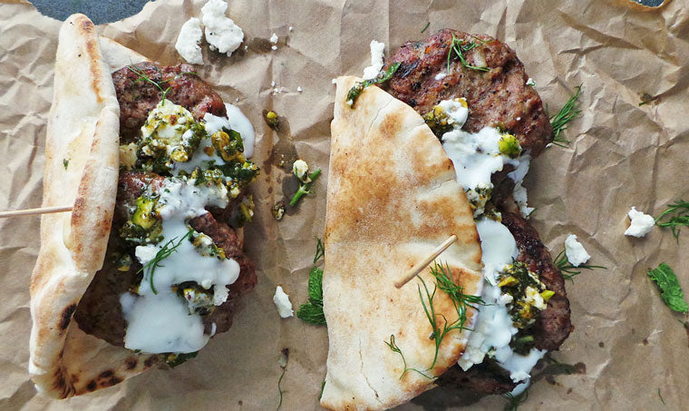 Click & Grow Guide To Beer And Food Pairing: Grilled Lamb Pitas w. Pistachio & Mint Pesto by Vodka & Biscuits