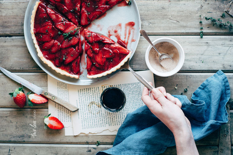 Click & Grow Guide to Beer and Food Pairing: Roasted Strawberry And Thyme Tart Recipe from Two Loves Studio