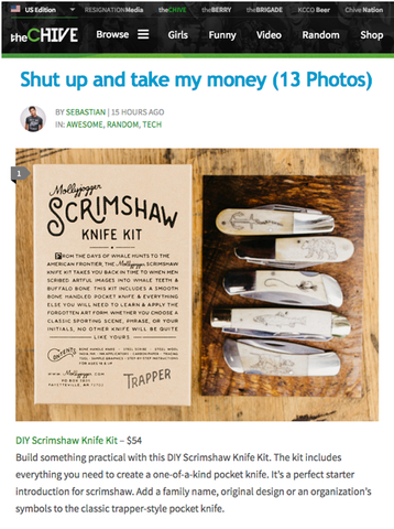theCHIVE DIY Scrimshaw Knife Kit Mollyjogger