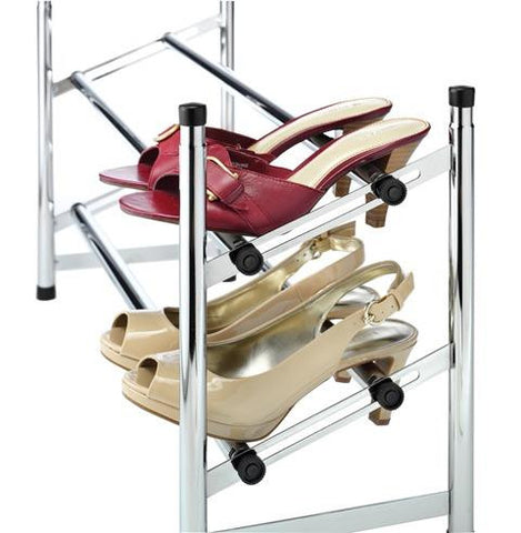 Whitmor Chrome 2 Tier Shoe Rack Expandable New Zealand 3 Buckets Full