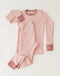 ORGANIC WAFFLE SET - POWDER PINK & DUSTY ROSE