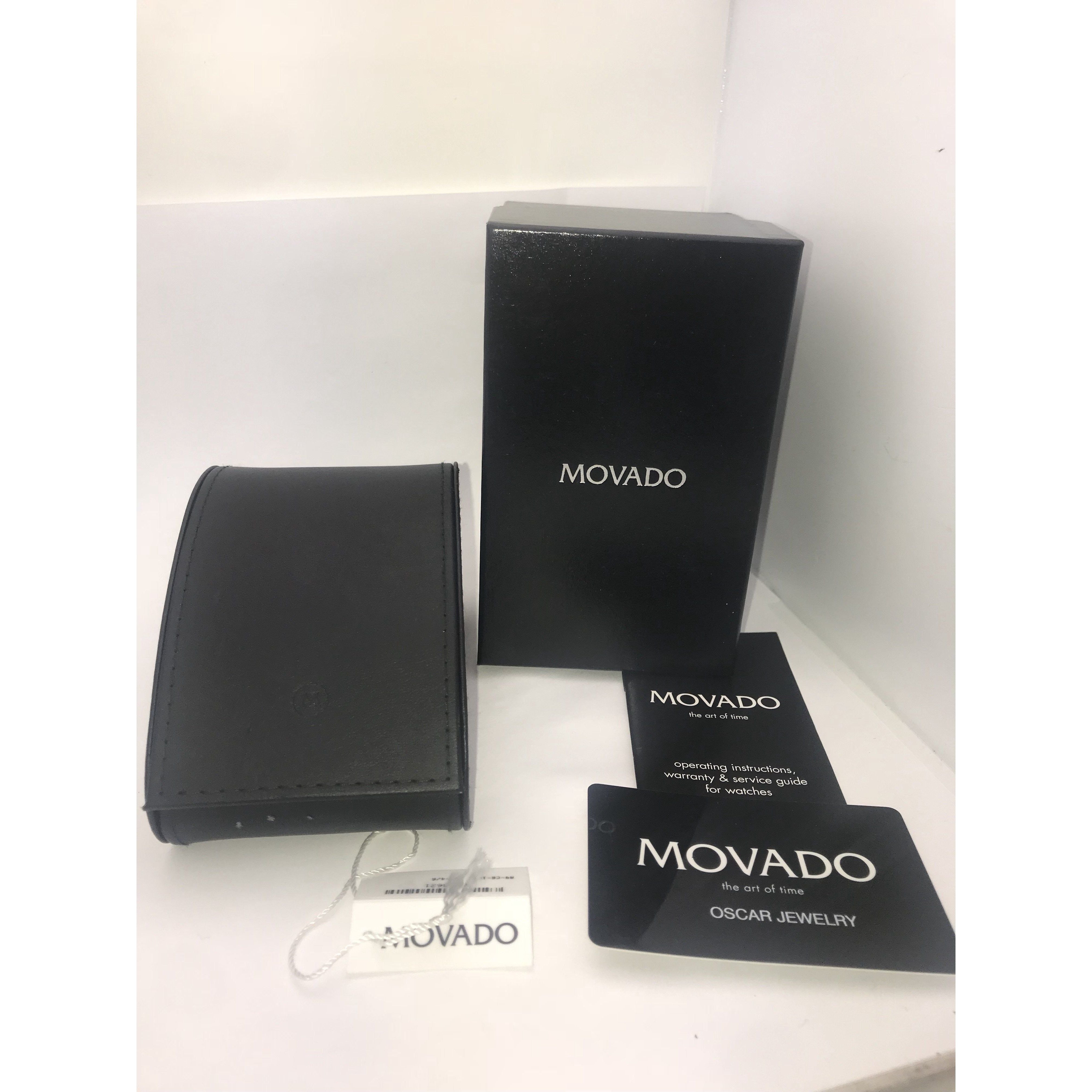 Movado Men's Fiero Black Dial Silver Tone Tungsten Bracelet Watch 0605621