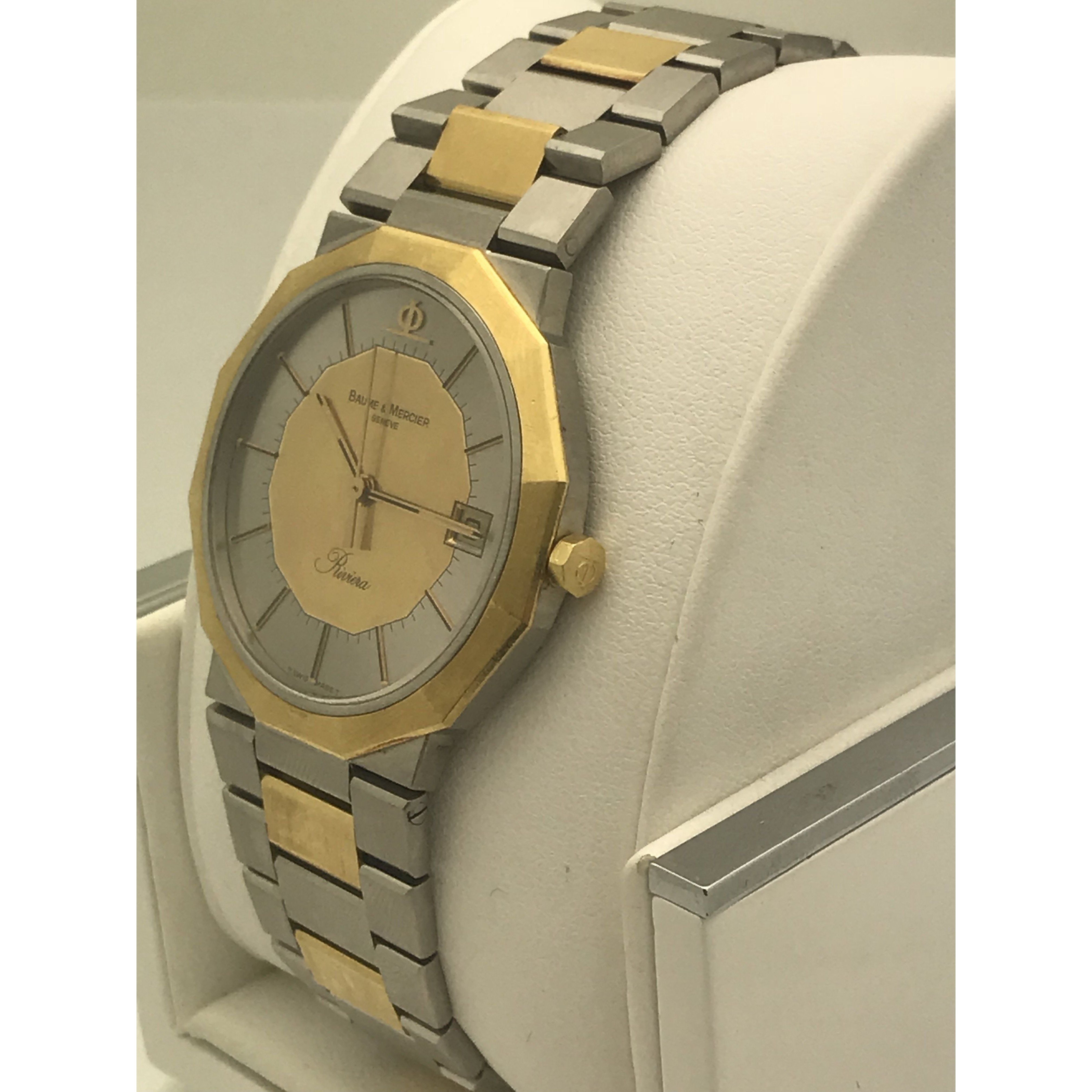 Baume & Mercier Geneve Riviera T Swiss Made Two Tone Watch 109481