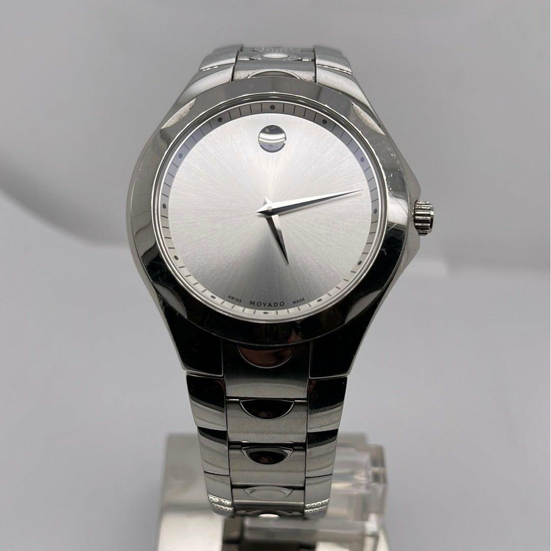 Movado Luno Men's Silver Dial Silver Stainless Steel Quartz Bracelet Watch 84G11853