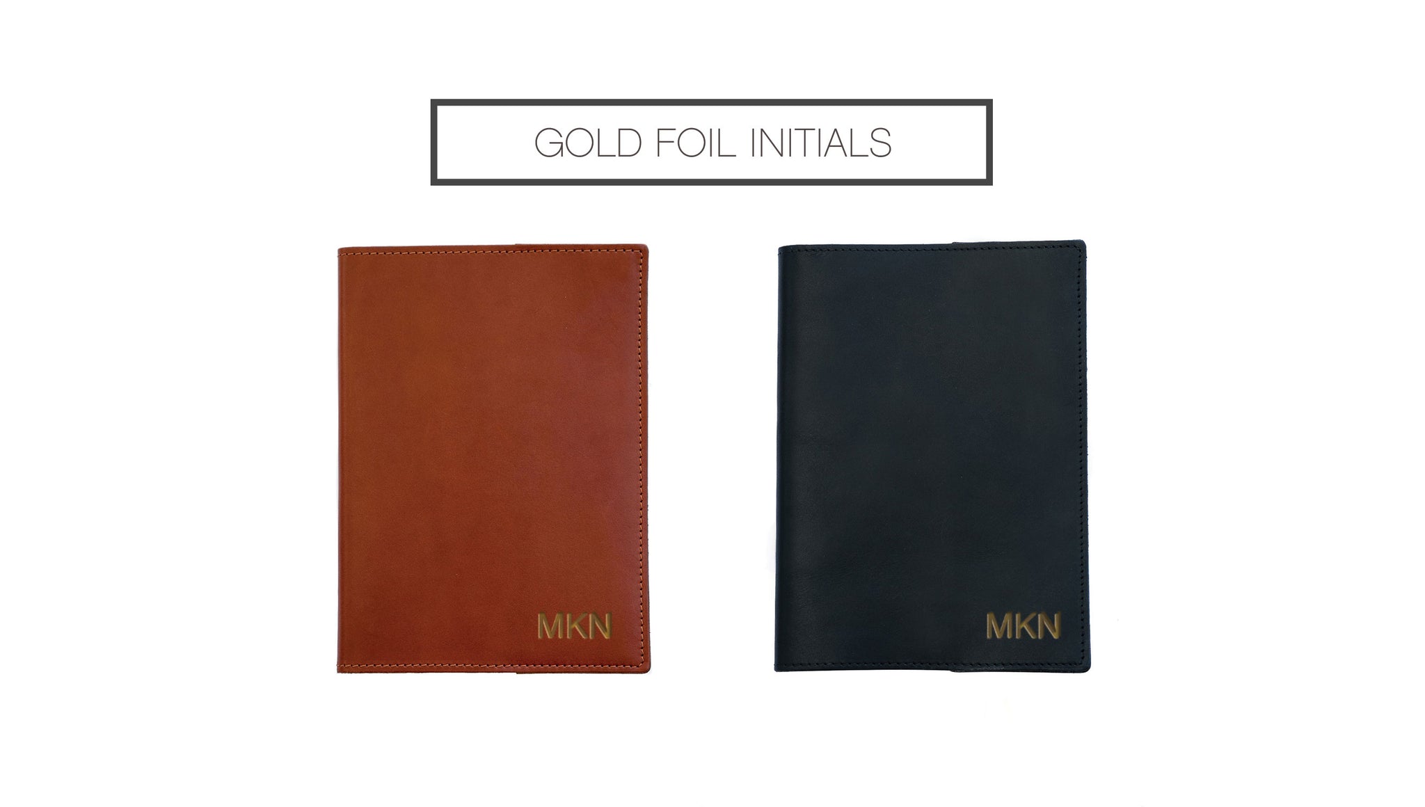 FOTO's genuine leather journal can be personalized with gold foil initials. Initials must be entered in the exact order you would like them to appear on the journal.