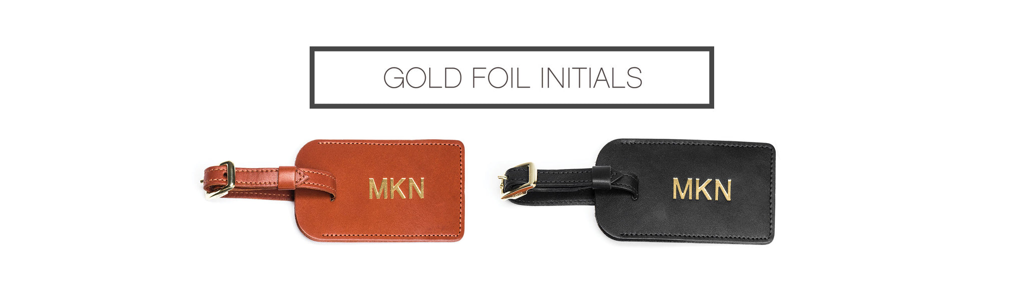 Gold Foil Intials - FOTO Luggage Tag