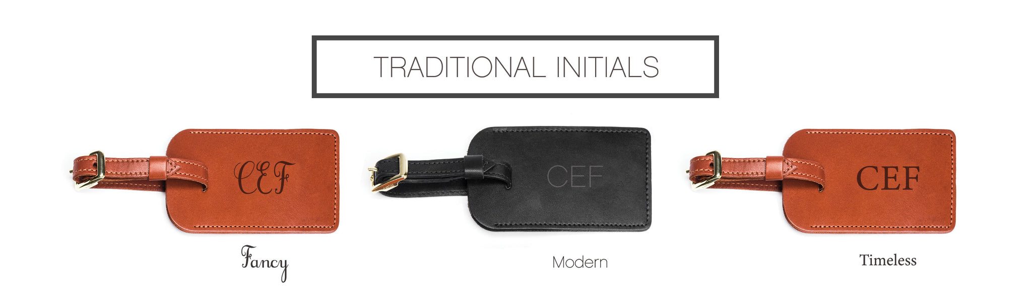 Luggage Tag Initials Personalization Options