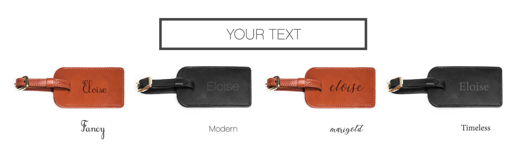 Luggage Tag Text Personalization Options