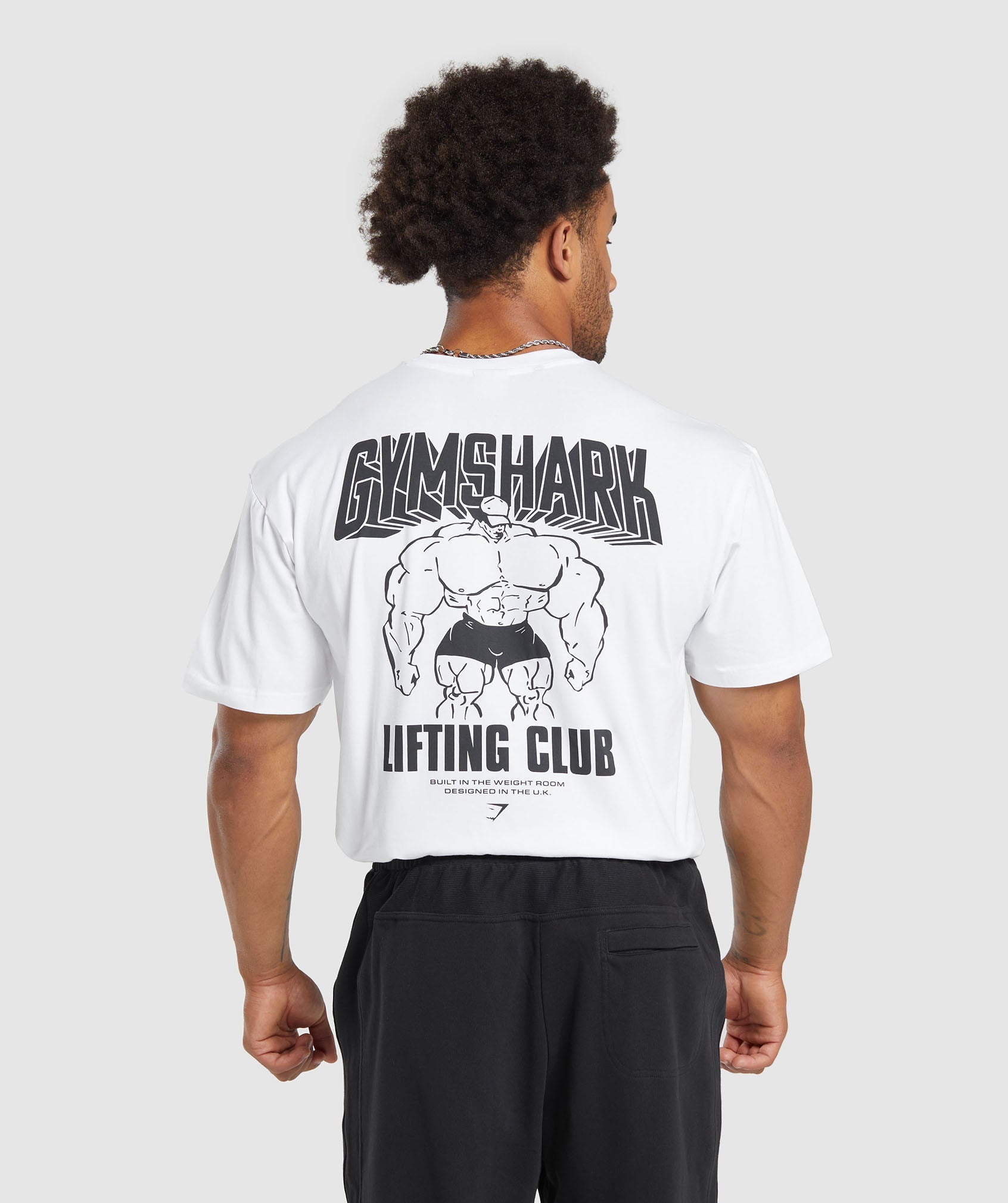 Gymshark Cartoon Lifting T-Shirt - White
