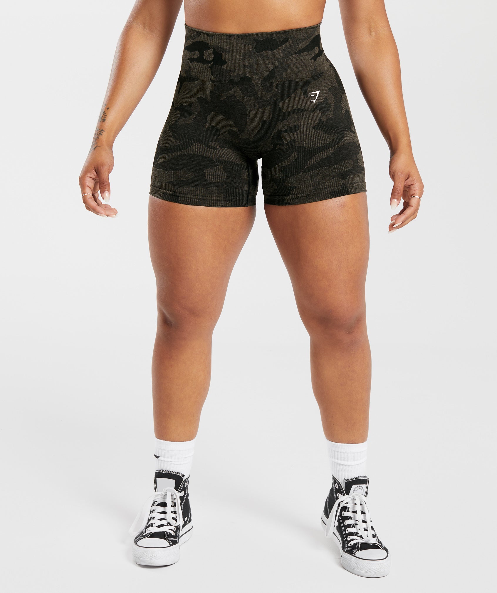 Women Adapt Camo Seamless Shorts High Waist Booty Gym Shorts