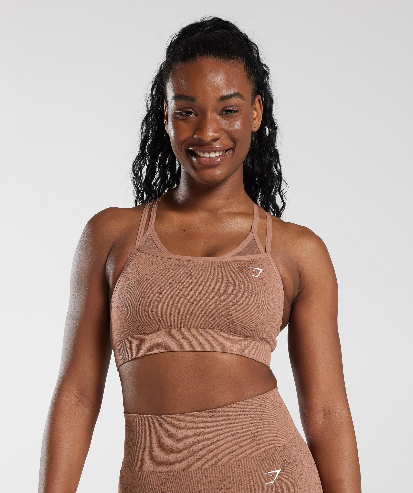 Gymshark Adapt Fleck Seamless Sports Bra - Sandstone Brown