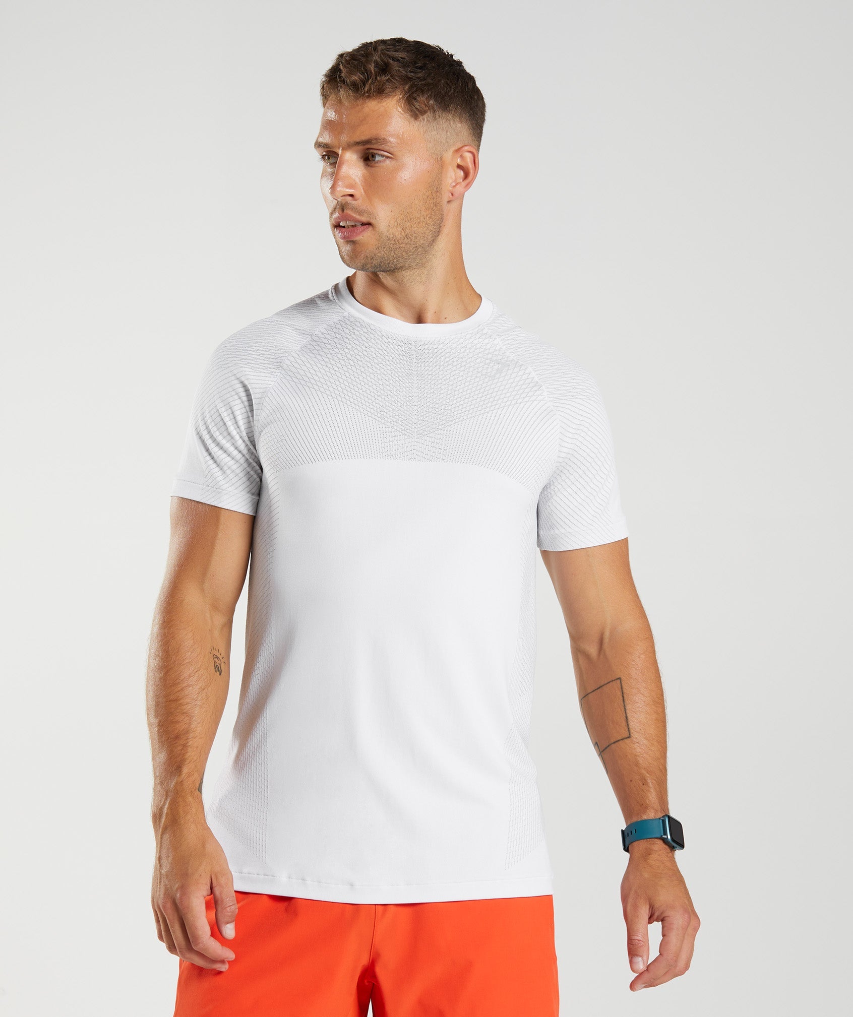 Gymshark Apex Seamless Tank - White/Light Grey