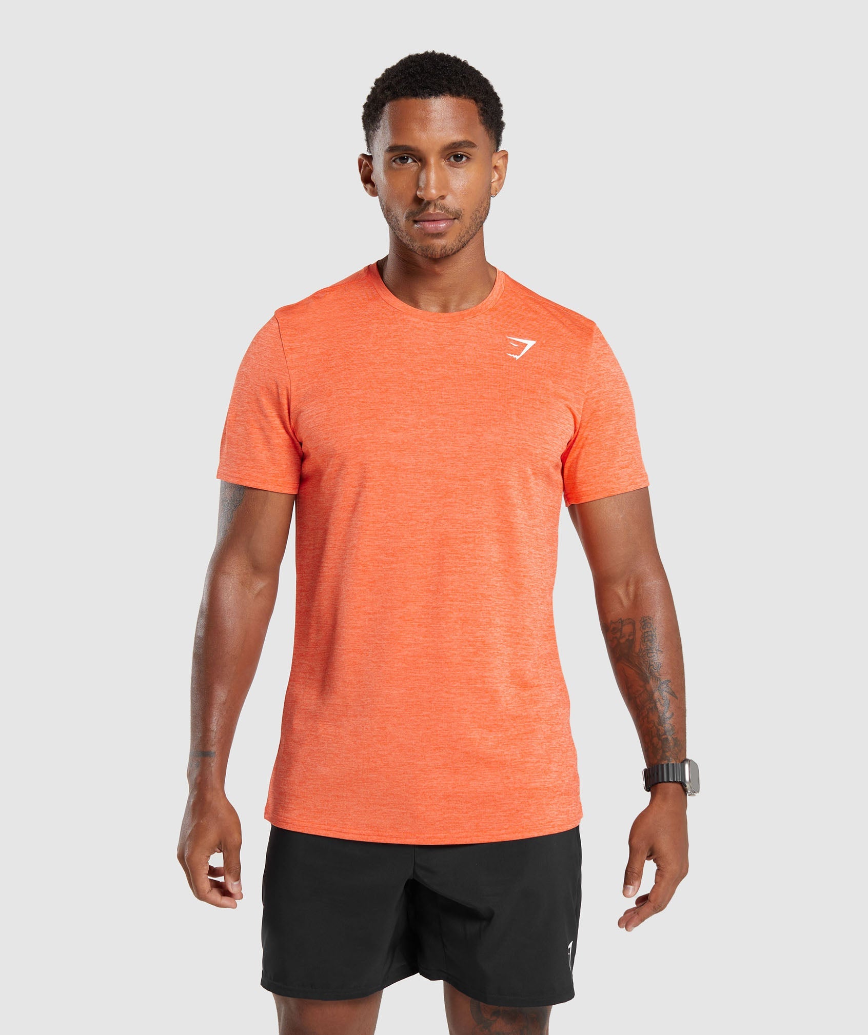 Gymshark Arrival Marl T-Shirt - Ignite Orange/Ombre Orange Marl