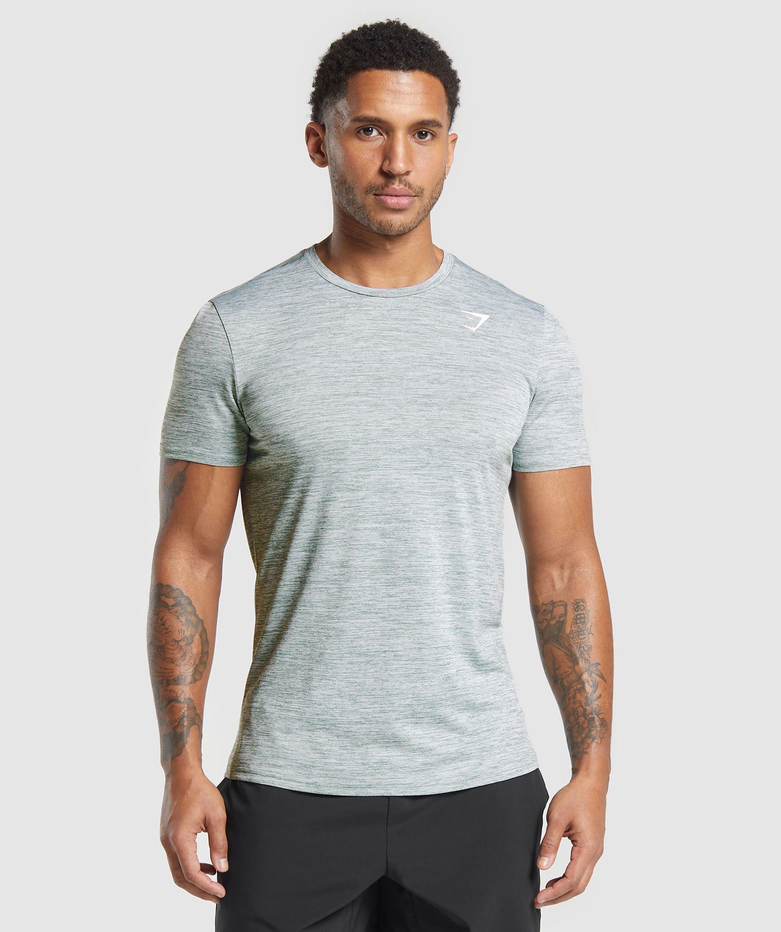 Gymshark Arrival Marl T-Shirt - Celeste Blue/White Marl