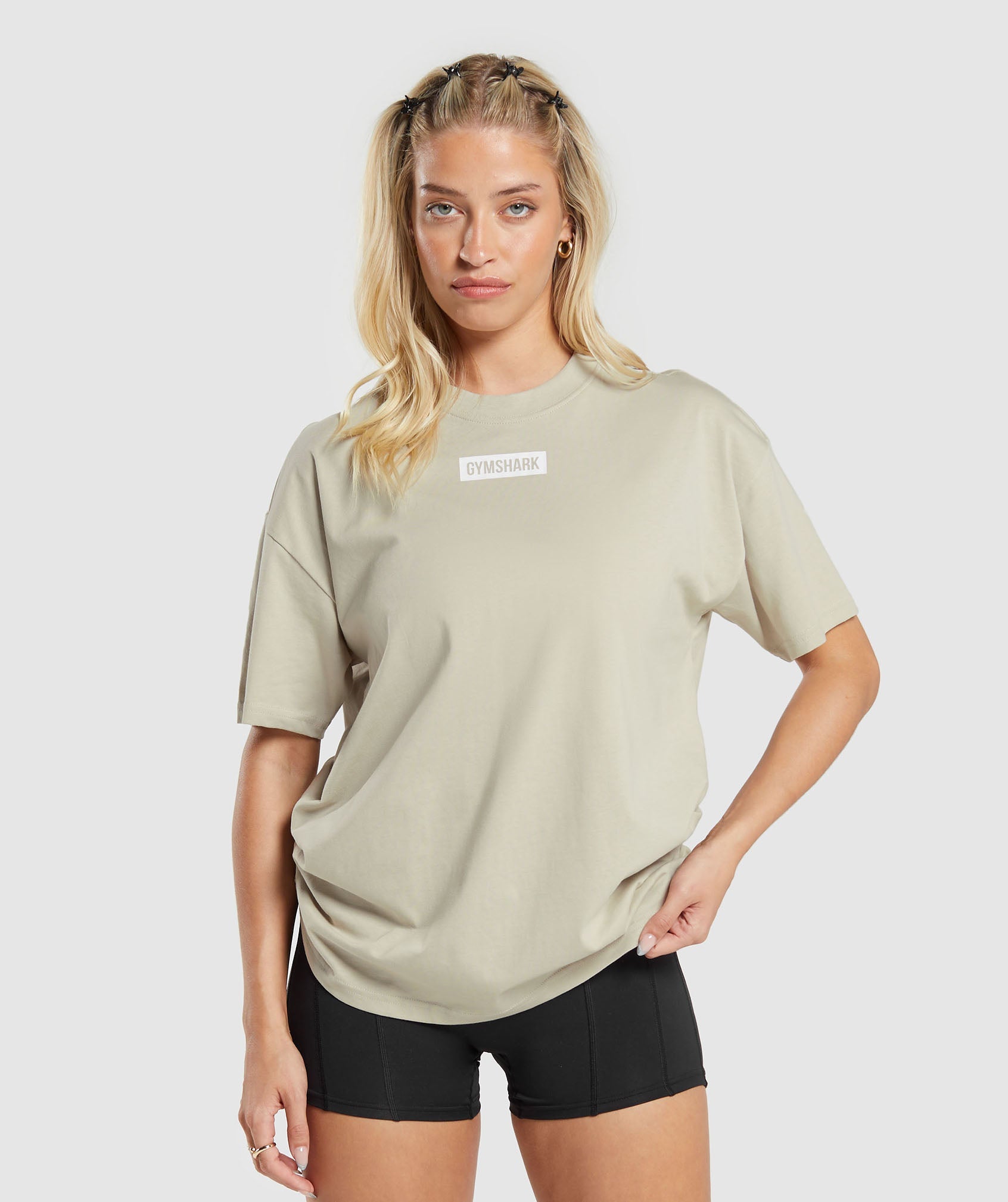 Gymshark Block Oversized T-Shirt - Washed Stone Brown