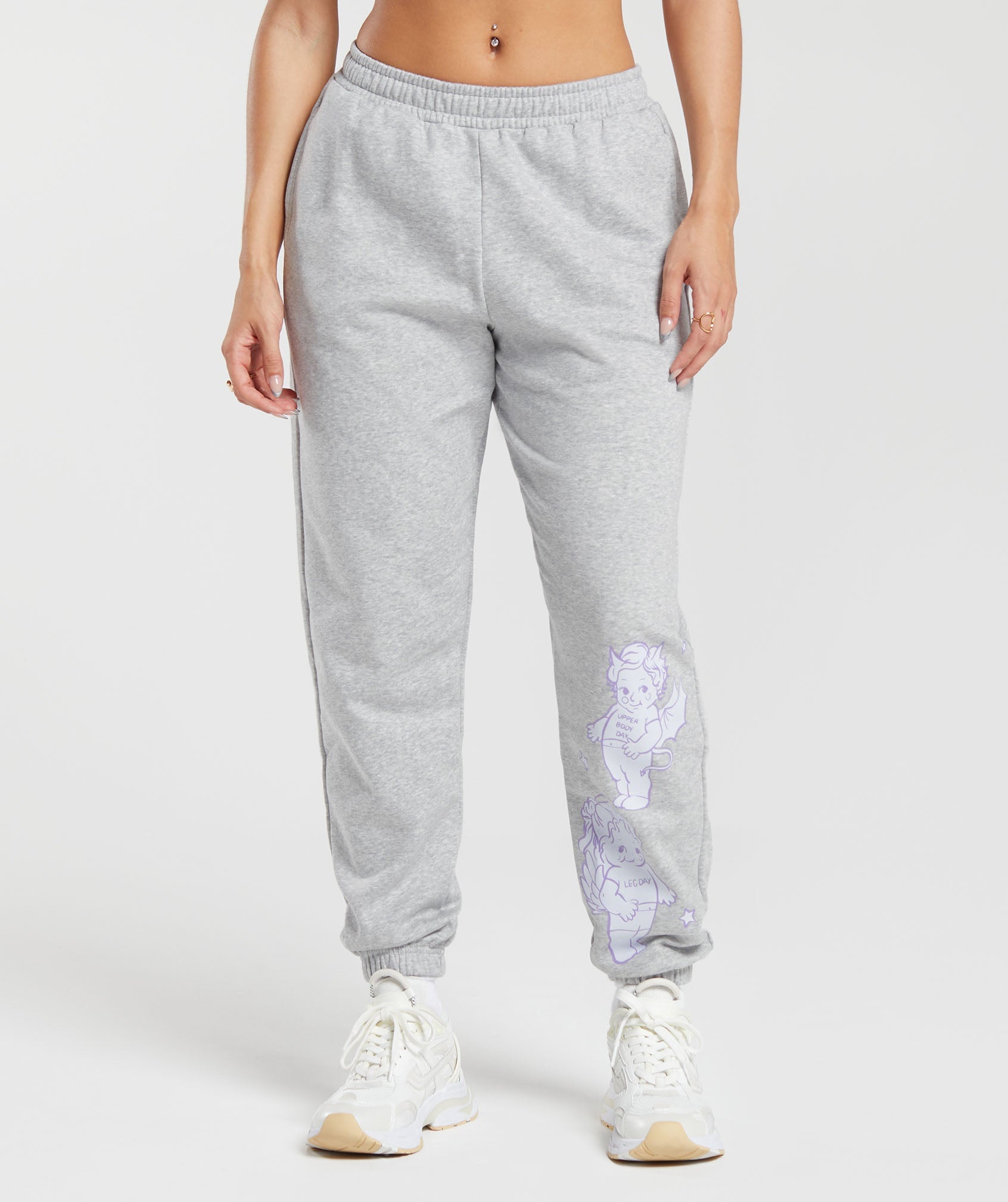 Gymshark Cherub Graphic Joggers - Light Grey Core Marl