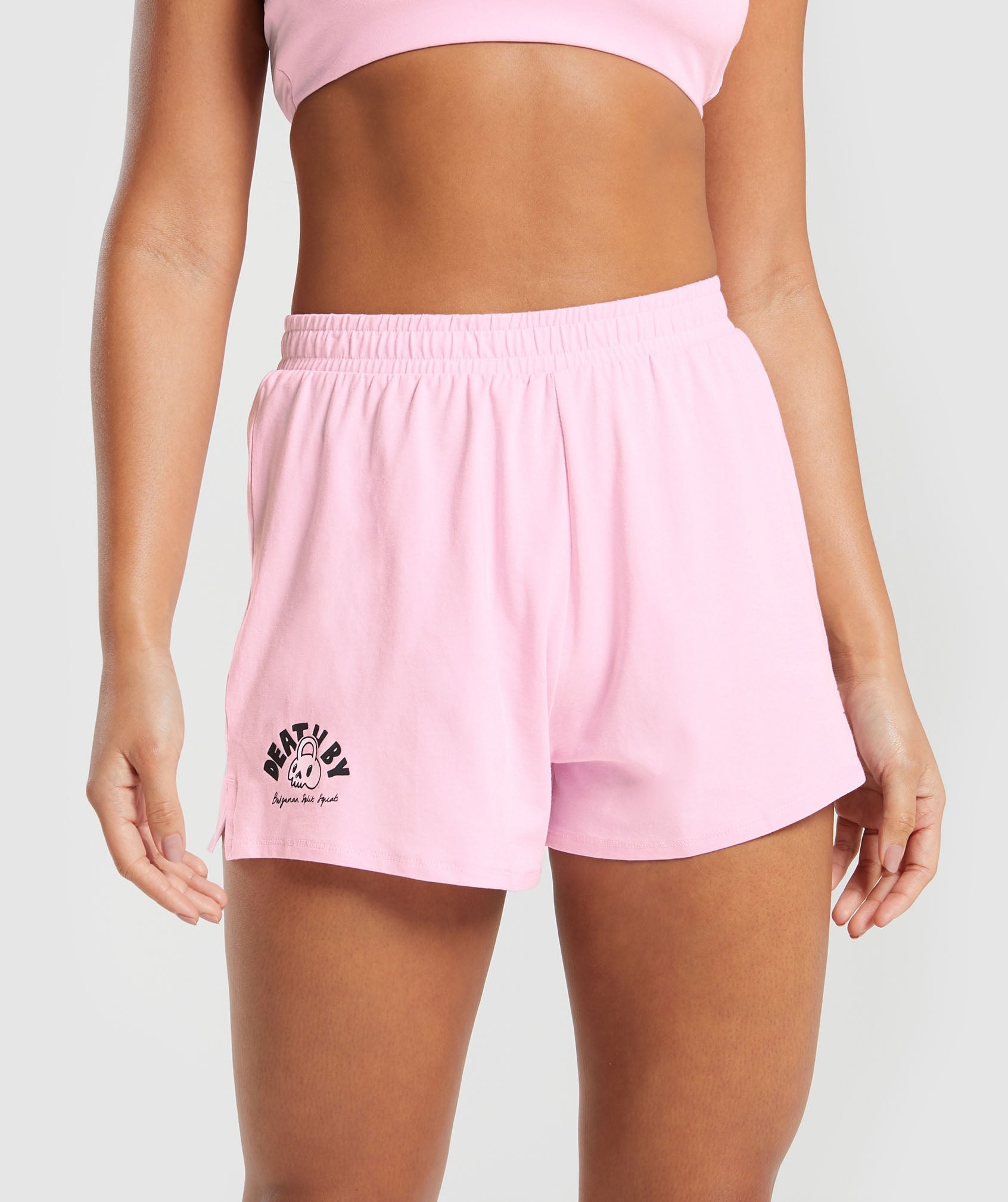 Gymshark Cotton Graphic Shorts - Dolly Pink