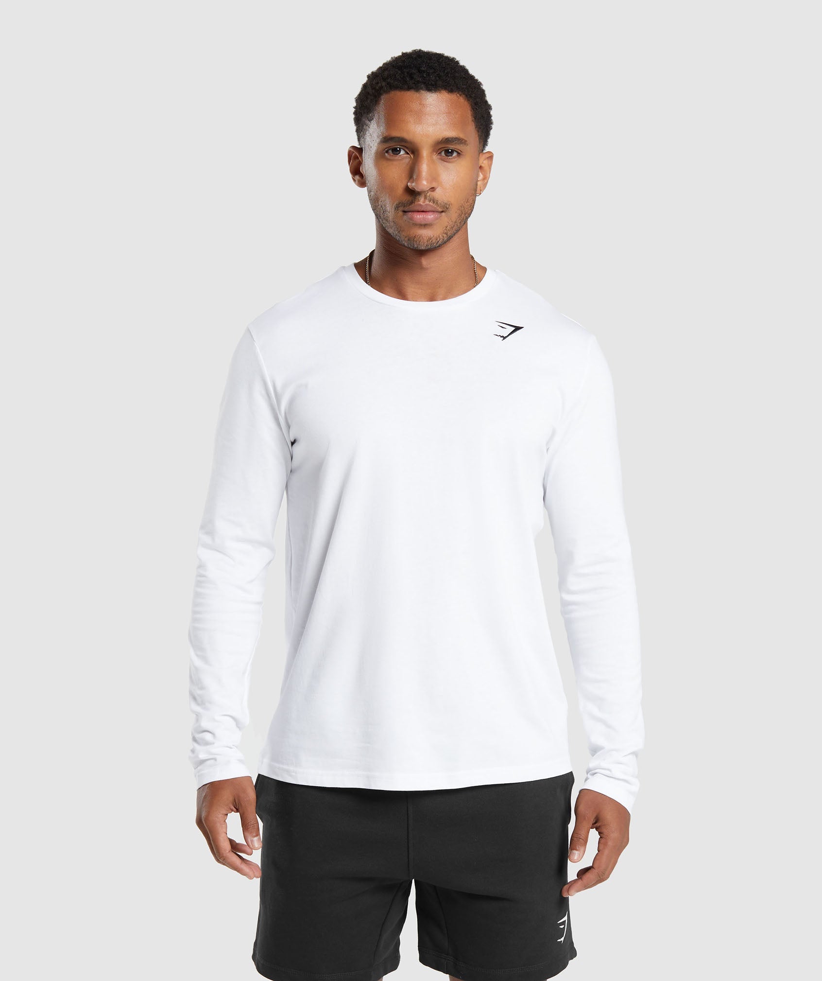 Gymshark Crest Long Sleeve T-Shirt - White