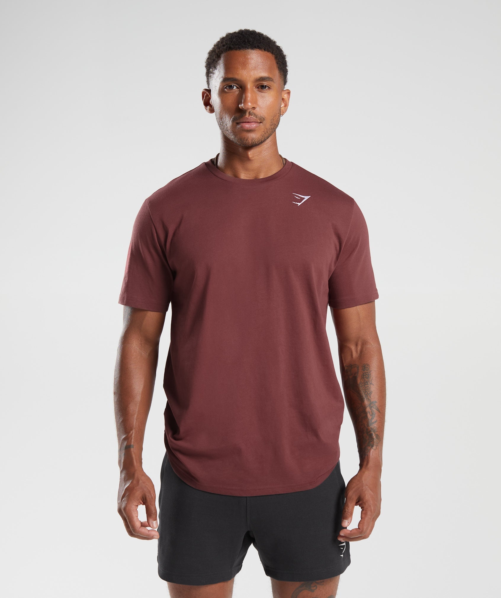 Gymshark Crest T-Shirt - Washed Burgundy
