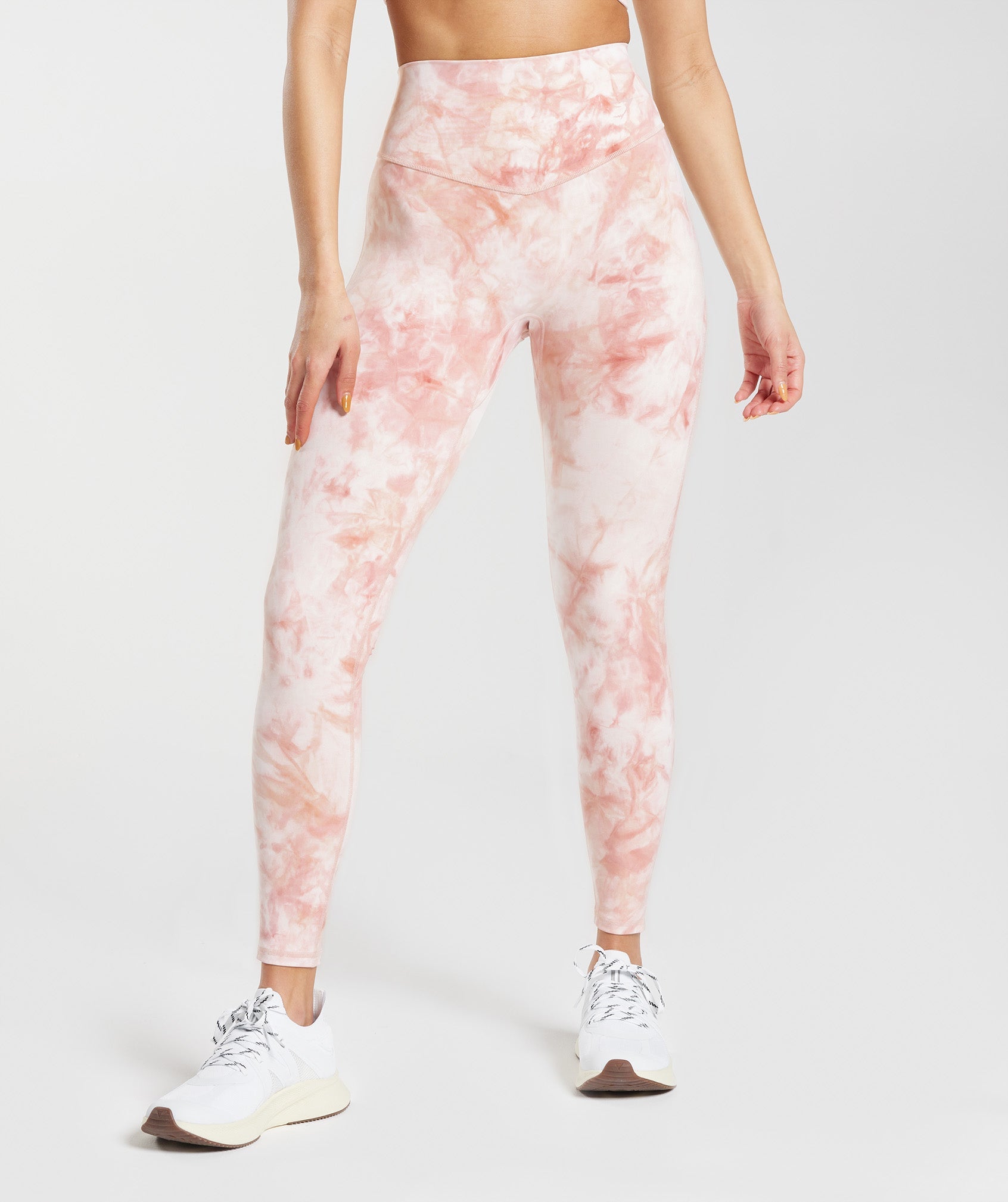 Gymshark Elevate Spray Dye Leggings - White/Misty Pink/Scandi Pink