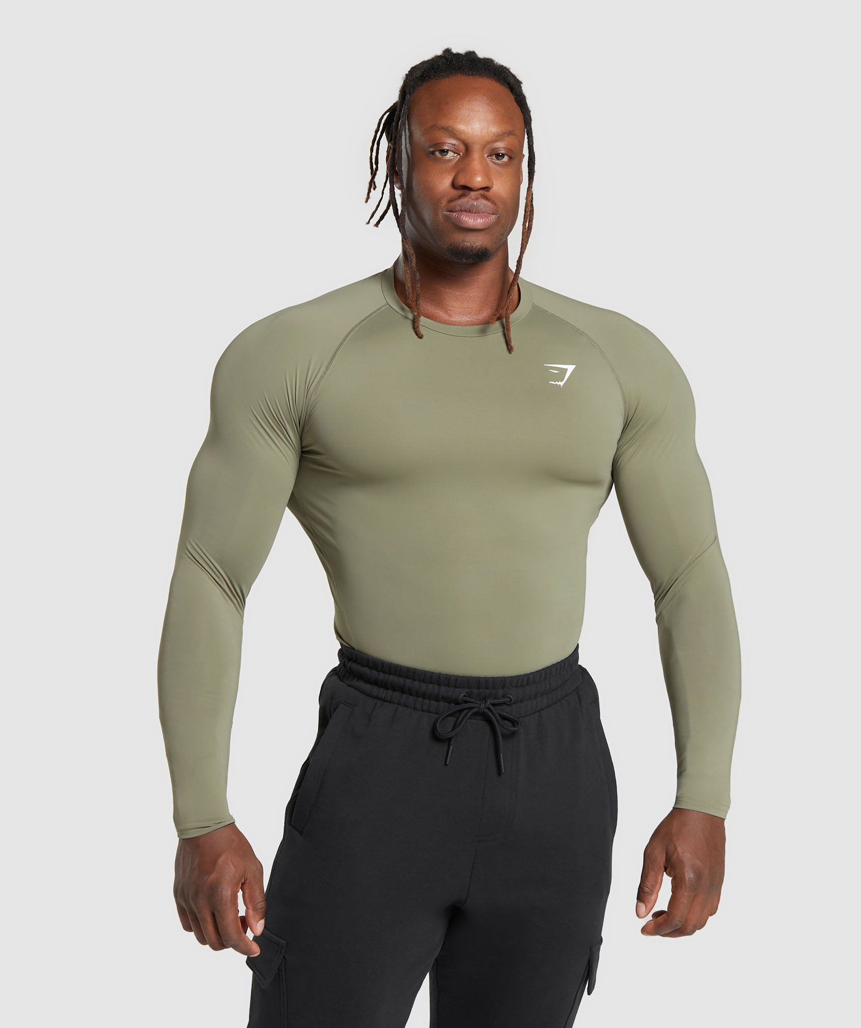 Gymshark Element Baselayer Long Sleeve T-Shirt - Utility Green