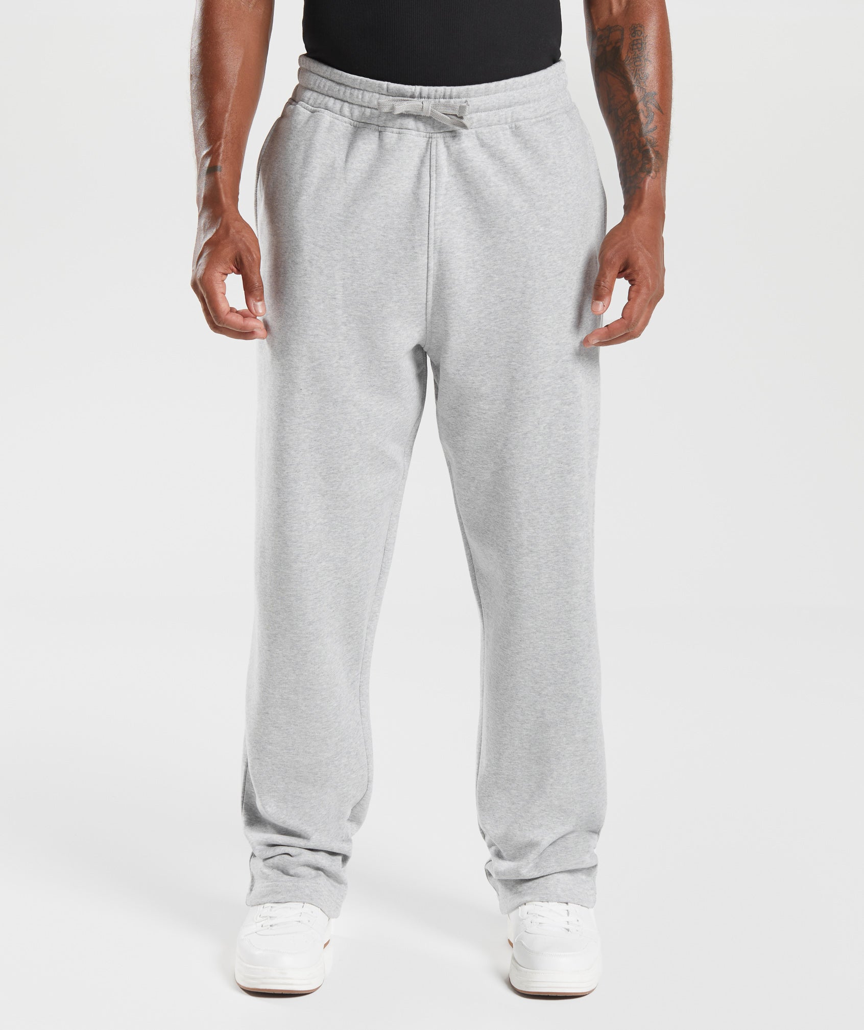 Gymshark Crest Joggers - Light Grey Marl