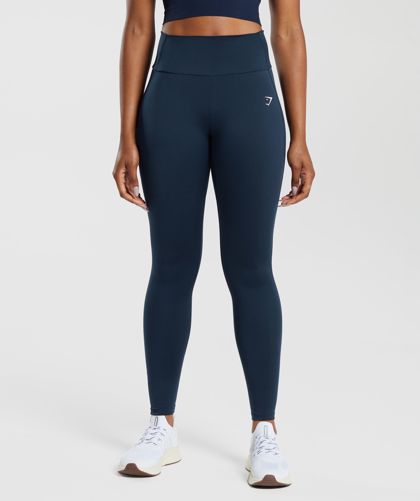 Women’s Gymshark Leggings Joggers Pants Navy Blue Elastic Waist Size Large