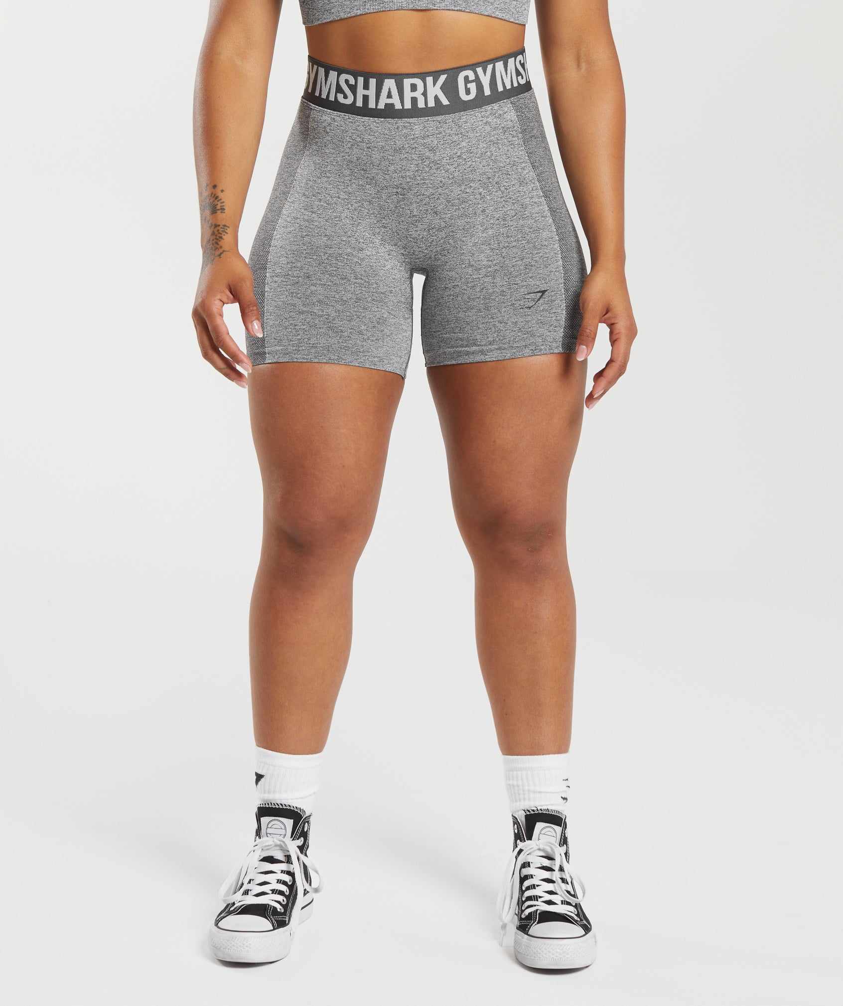 Gymshark NWT Women's Light Green Marl FLEX Cycling Shorts, Size Medium