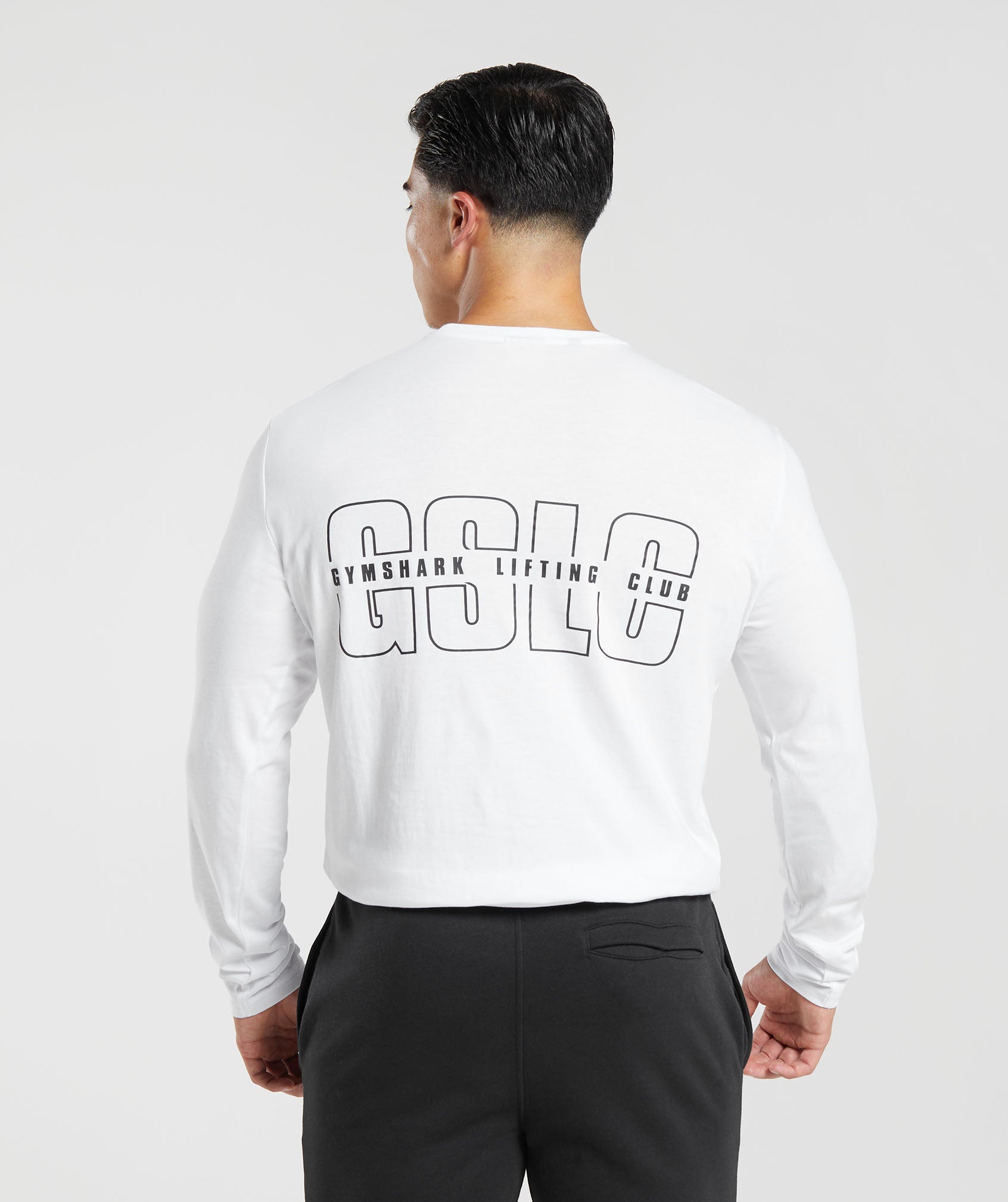 Gymshark T-Shirts & Tops  Mens Crest Long Sleeve T-Shirt White