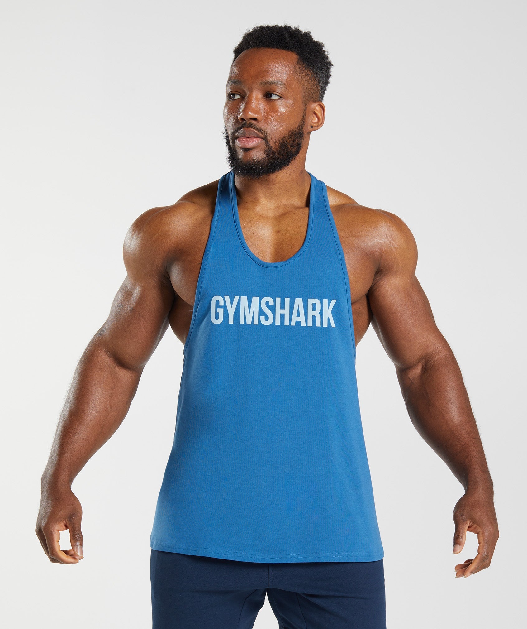 Gymshark Men's Logo Stringer (Size 2XL) Teal Logo Strip Graphic Stringer -  New