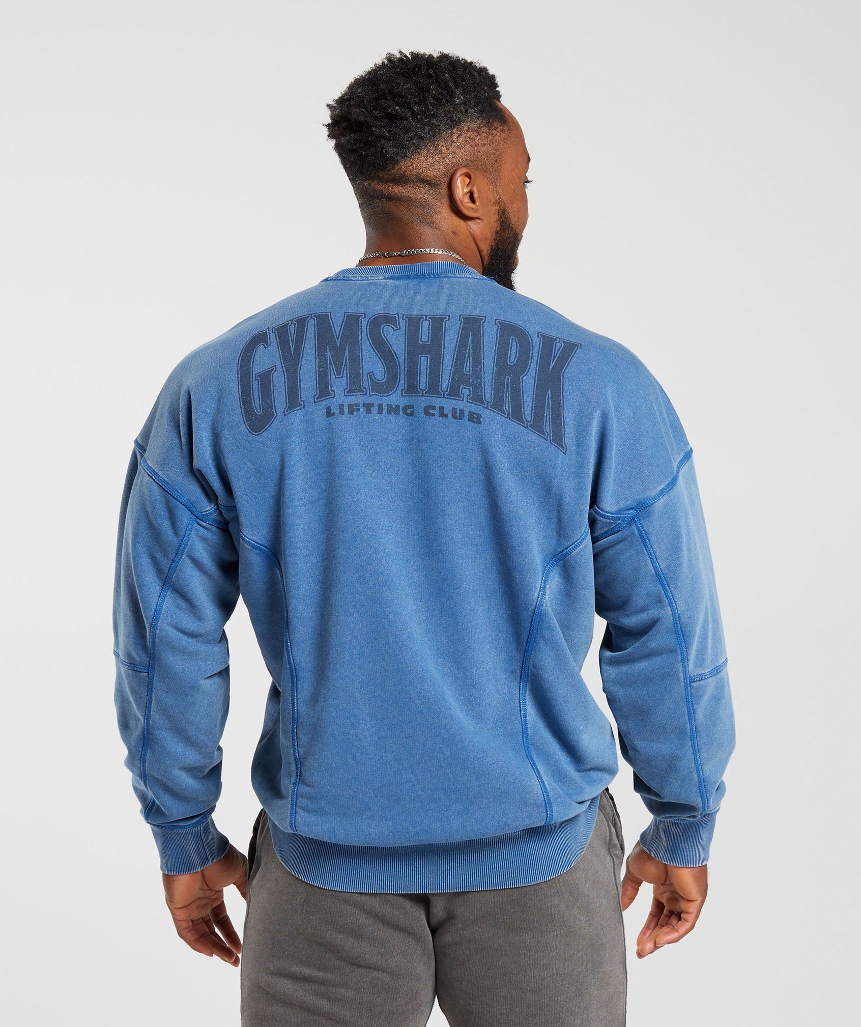 Gymshark Heritage Washed Crew - Vintage Blue