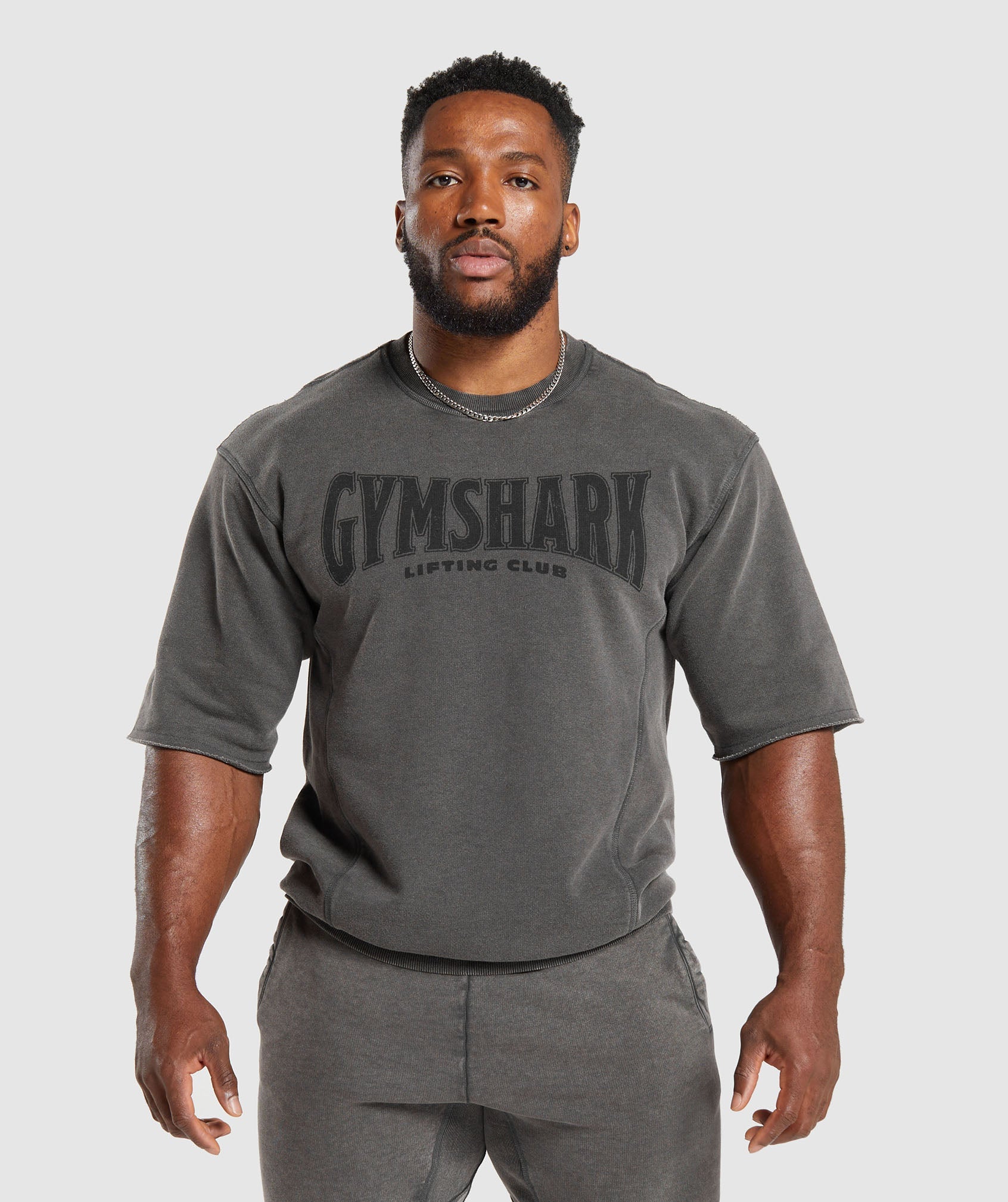 Gymshark Heritage Washed Short Sleeve Crew - Onyx Grey