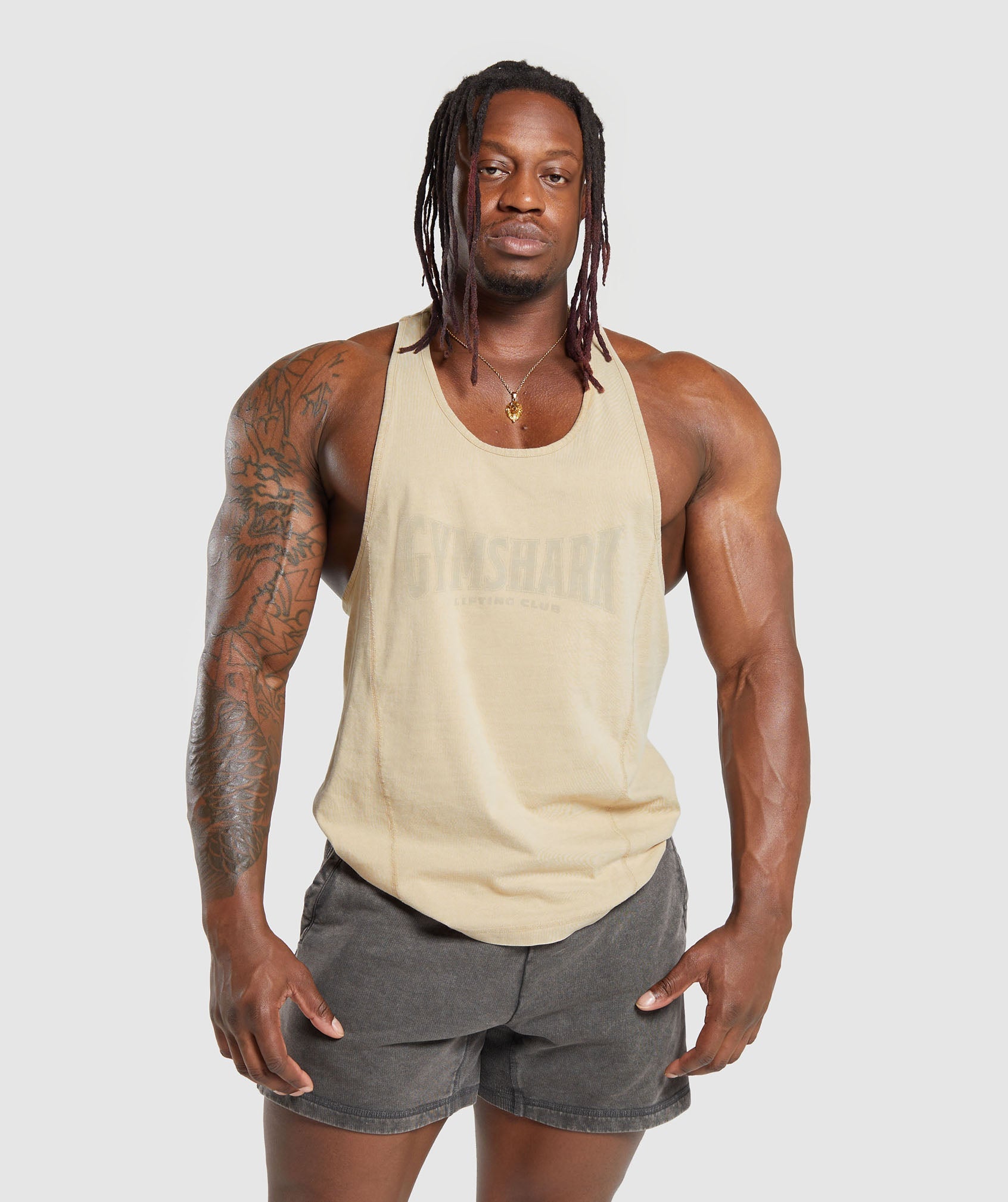 Gymshark Heritage Washed Stringer - Desert Beige