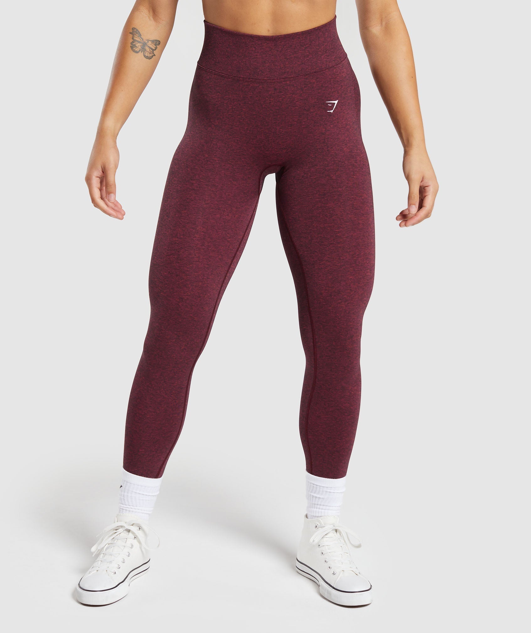 Gymshark Lift Contour Seamless Leggings - Vintage Pink/Black Marl