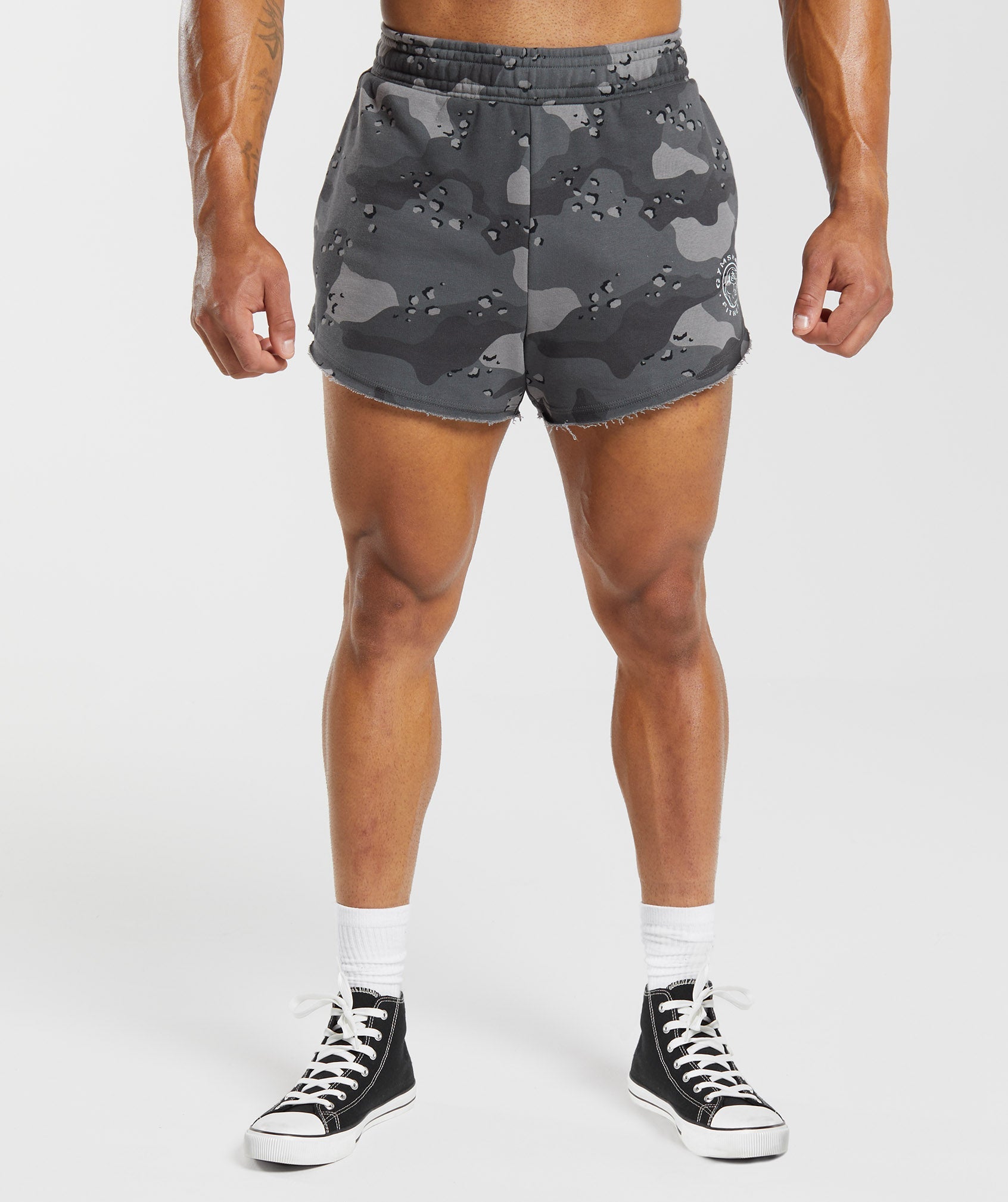 Gymshark Arrival Shorts Mens Size S Gray Camo Print 7 Inseam Active  Running