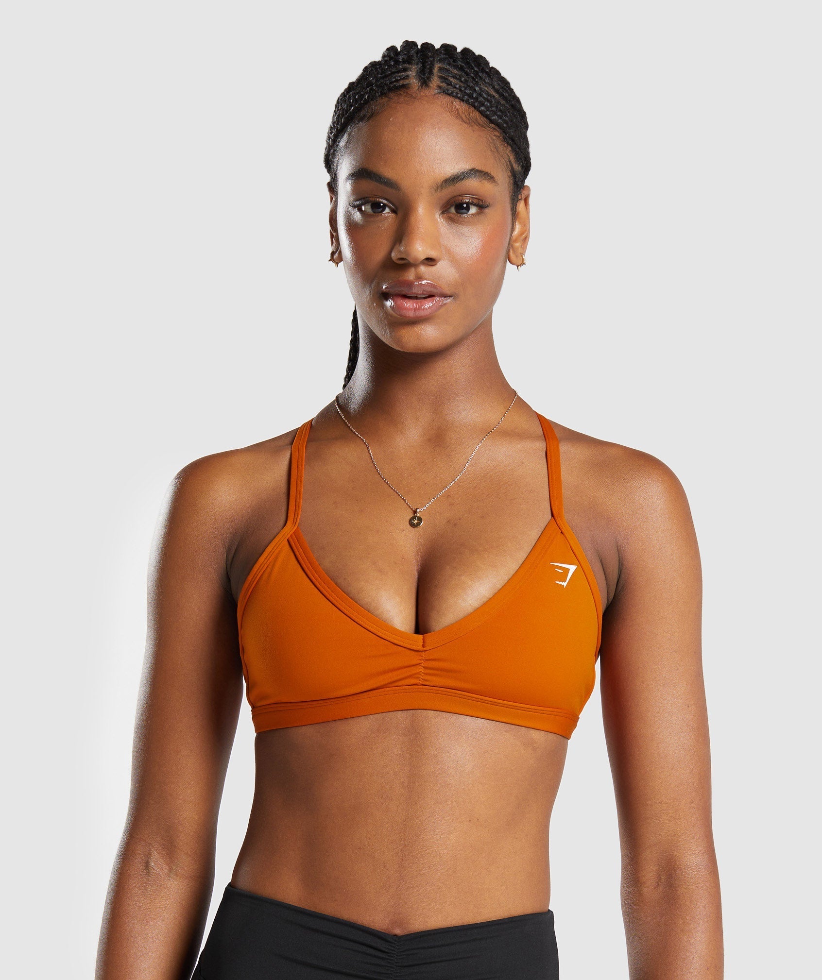 Gymshark Neon Orange Ultra Seamless Strappy Asymmetrical Sports Bra Size M