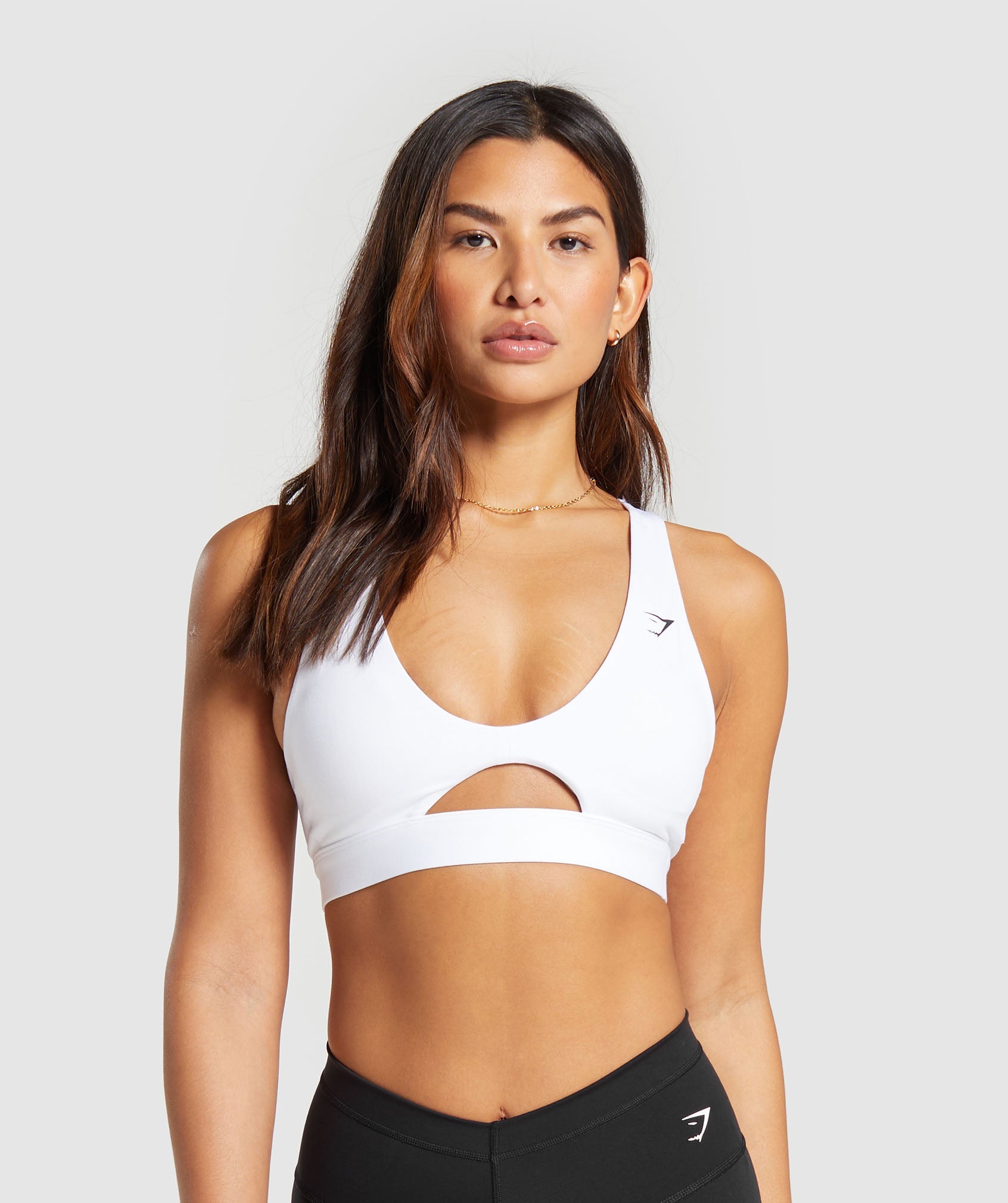 Gymshark V Neck Sports Bra - White