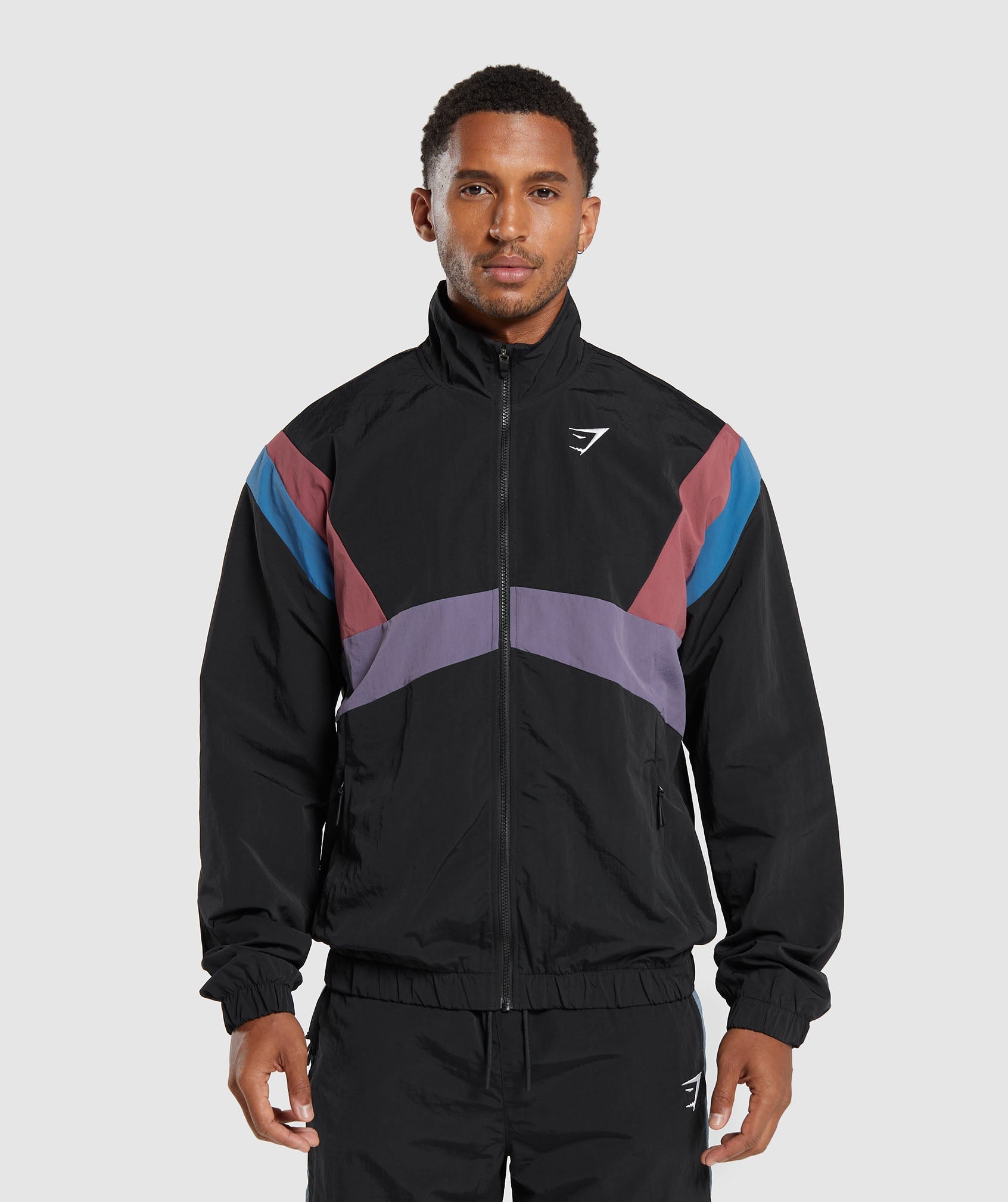 Gymshark Retro Track Jacket - Black/Blue/Purple/Soft Berry | Gymshark