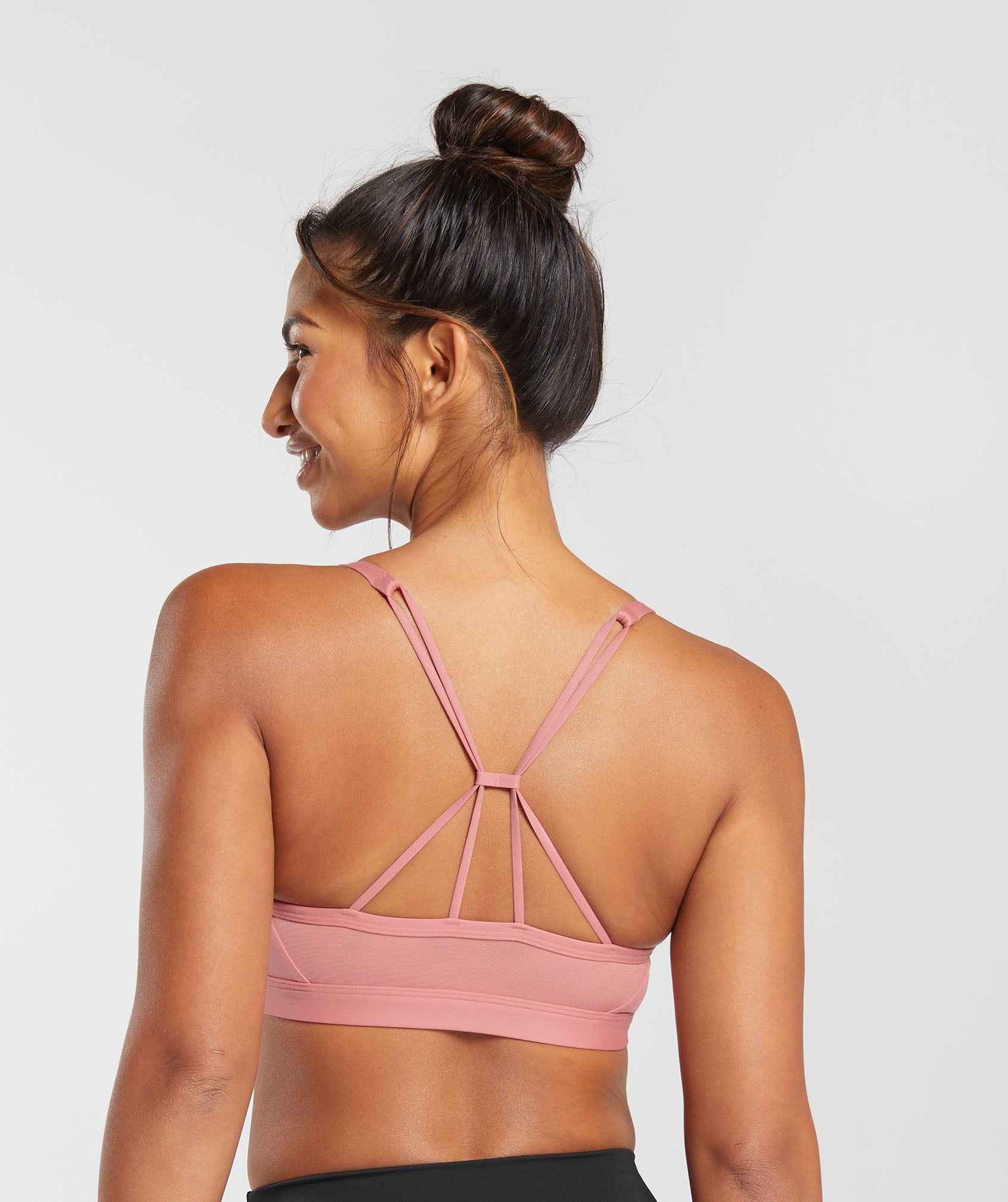 Gymshark Ruched Strappy Sports Bra - Classic Pink