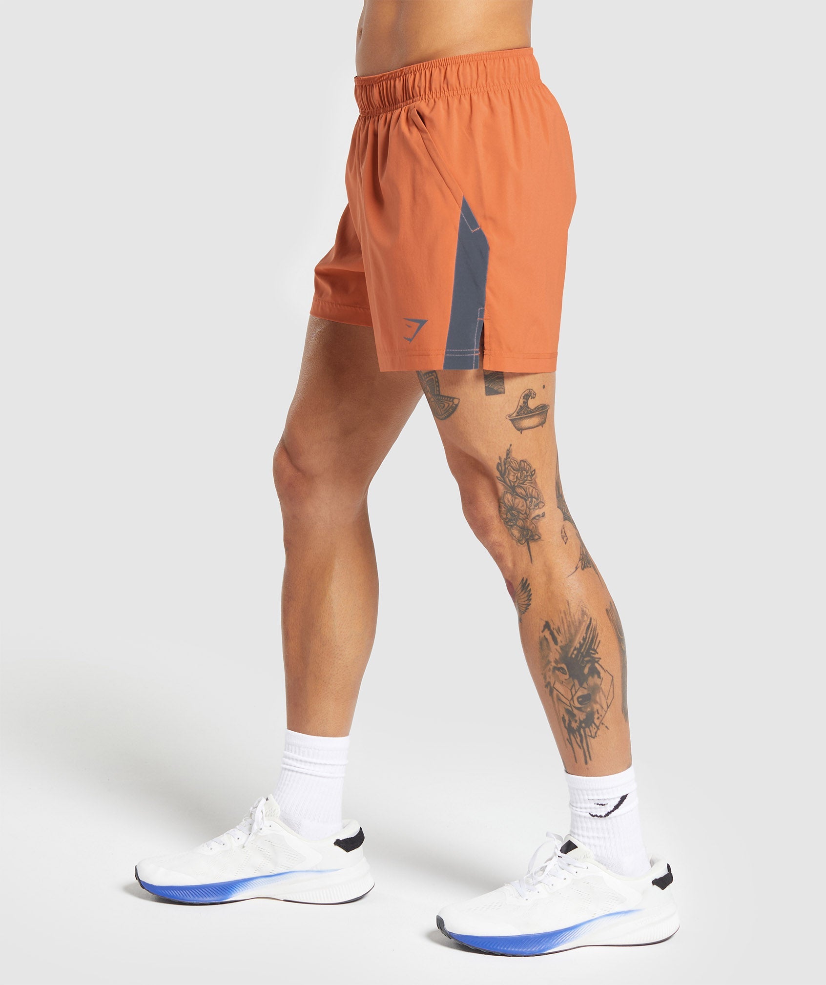 Gymshark Sport 5 Shorts - Muted Orange/Titanium Blue