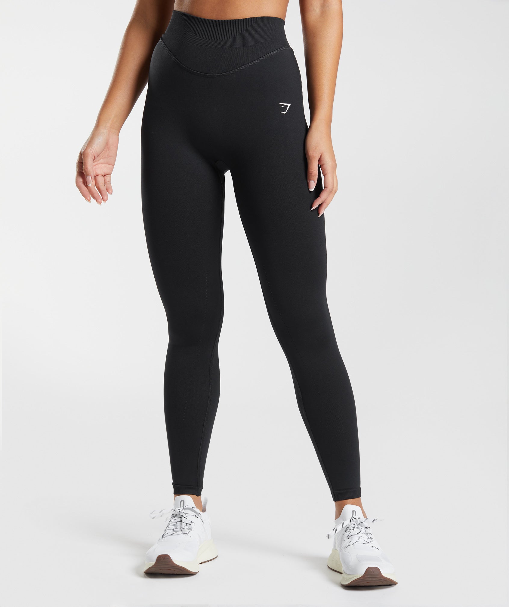 Plus Black Seamless Contour Detail Leggings