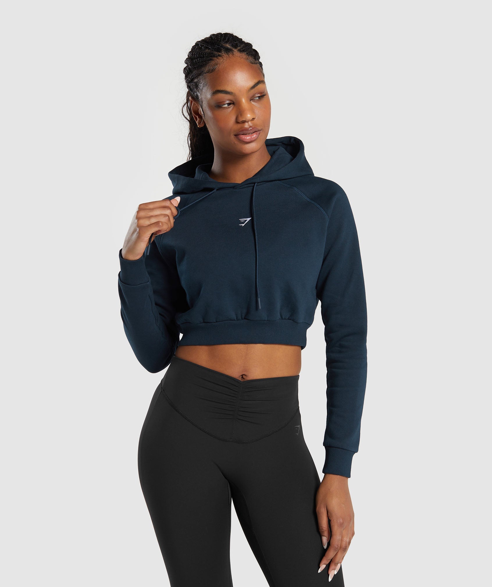 Oversized Cropped Fleece Sweatshirt