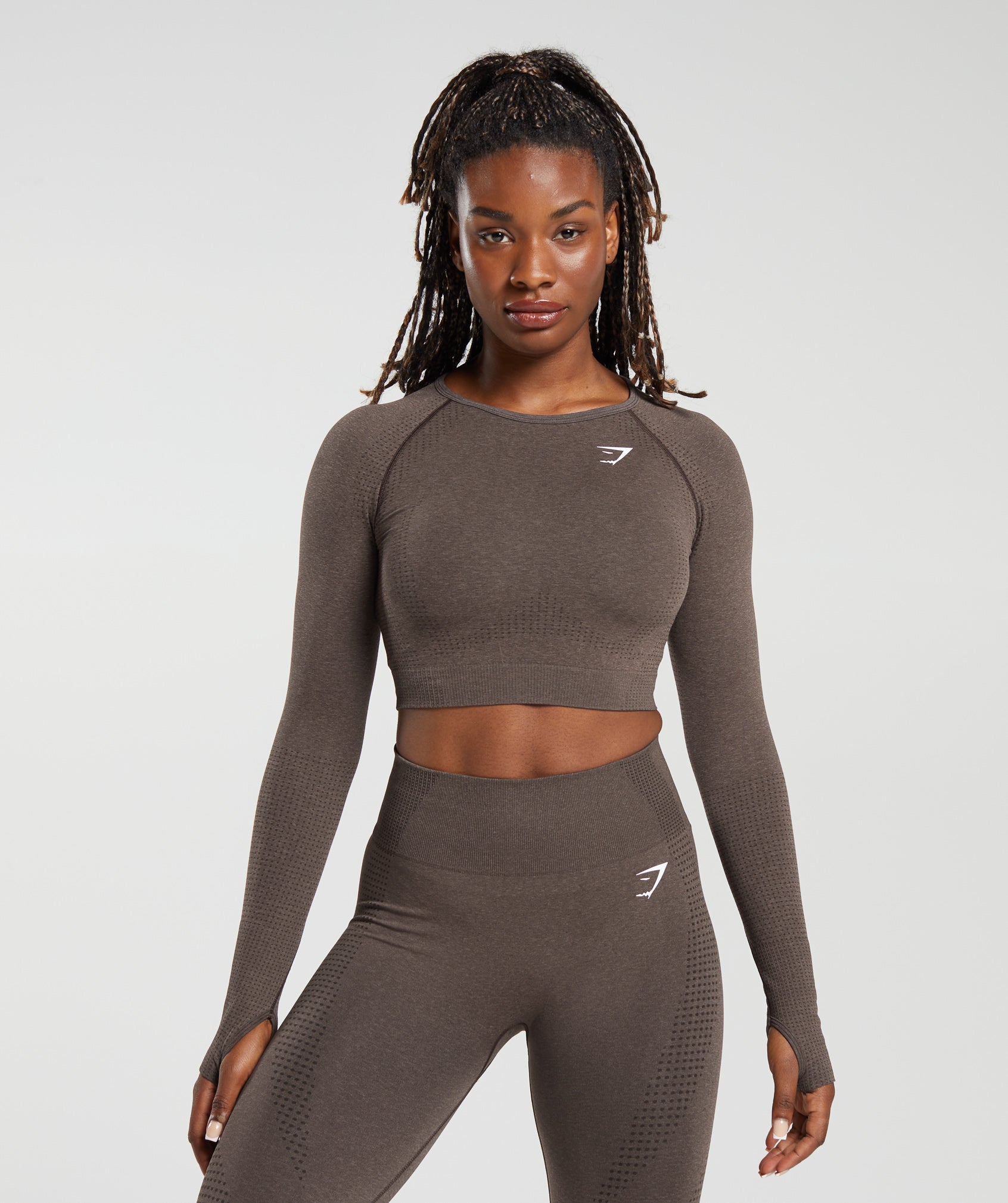 GYMSHARK Womens Seamless Ombre Legging and Crop Top Set Workout