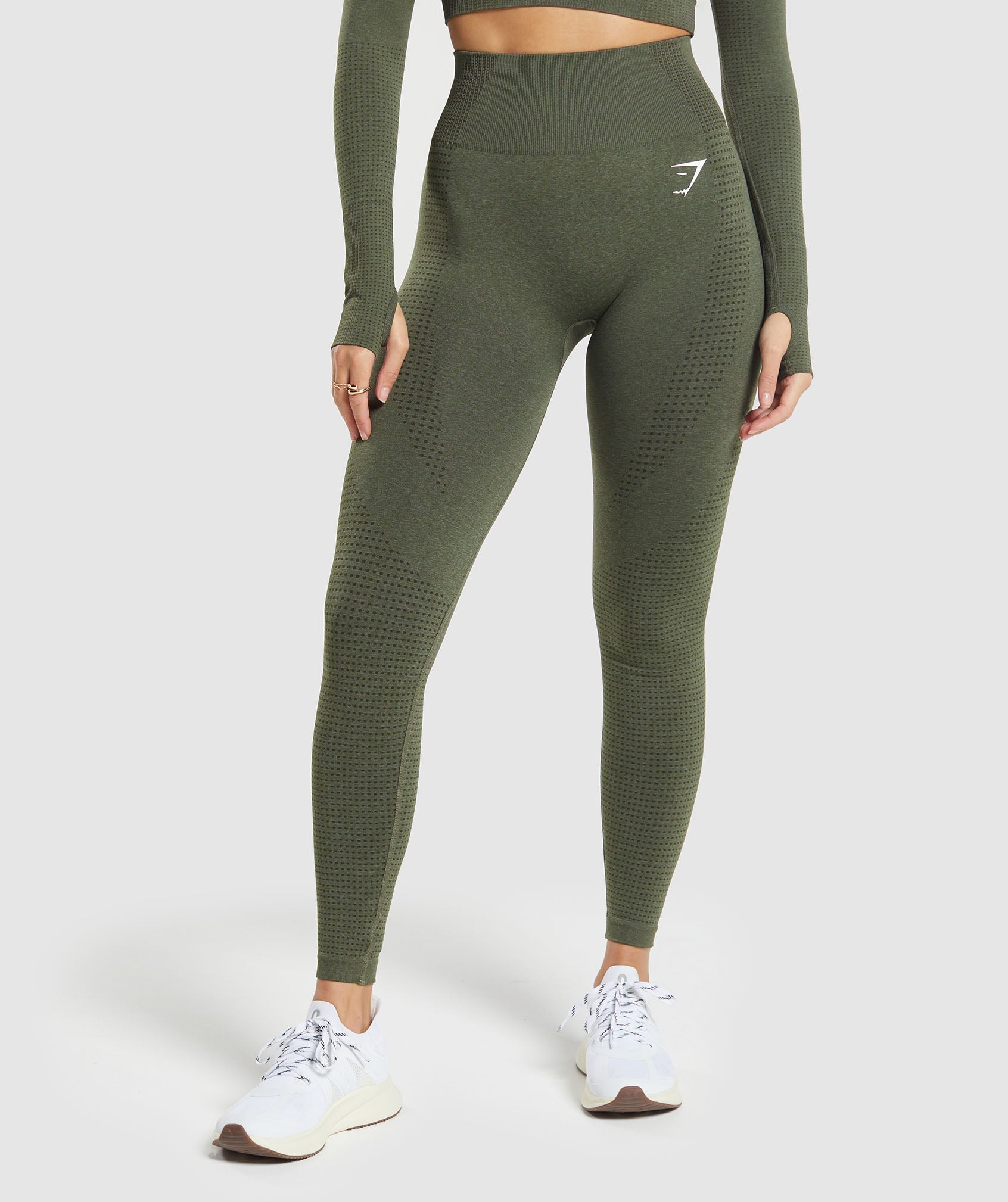 Gymshark Fit Seamless Womens Ladies Fitness Legging Dark Green- XS