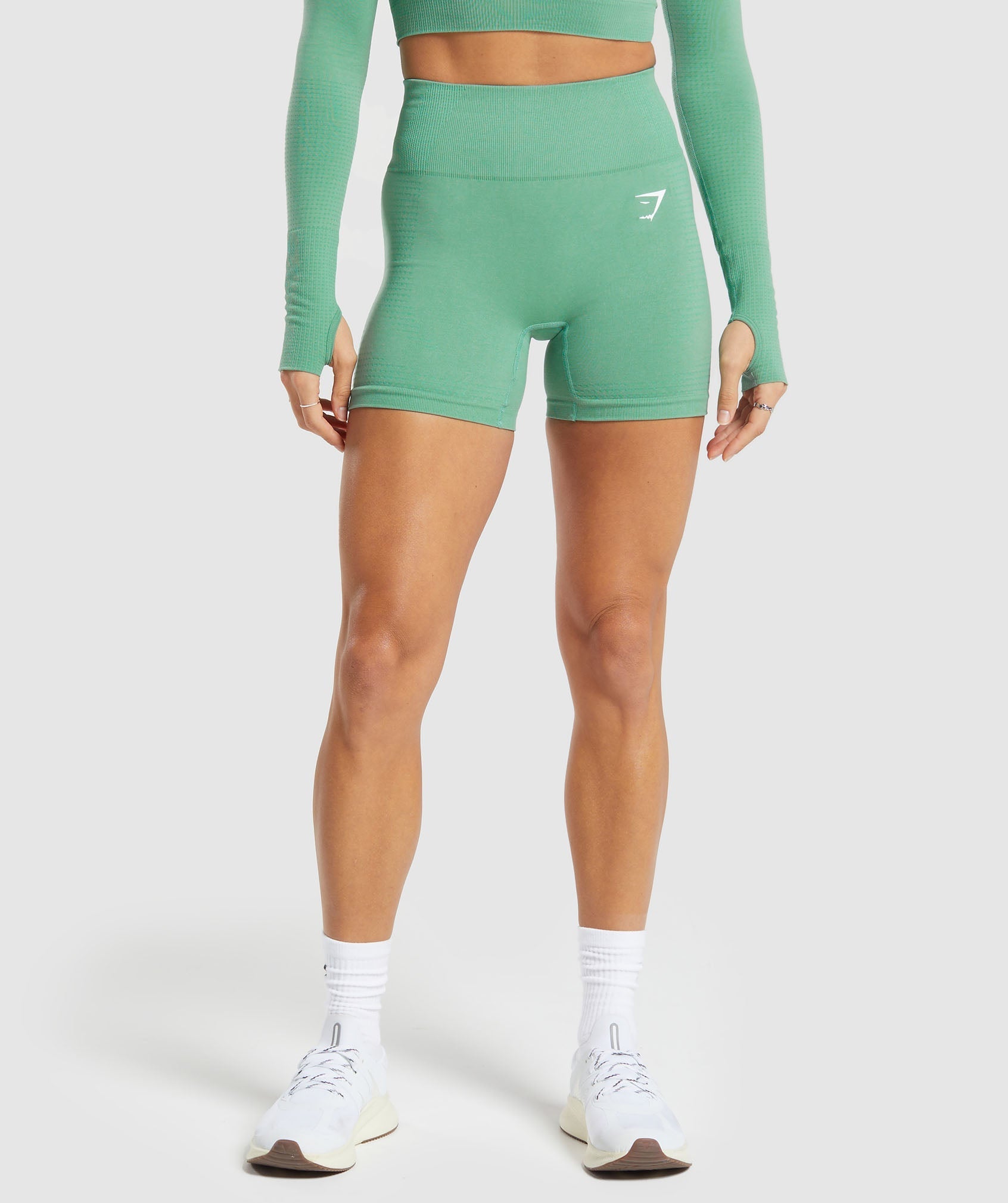 Gymshark Vital Seamless 2.0 Shorts - Lagoon Green/ Marl