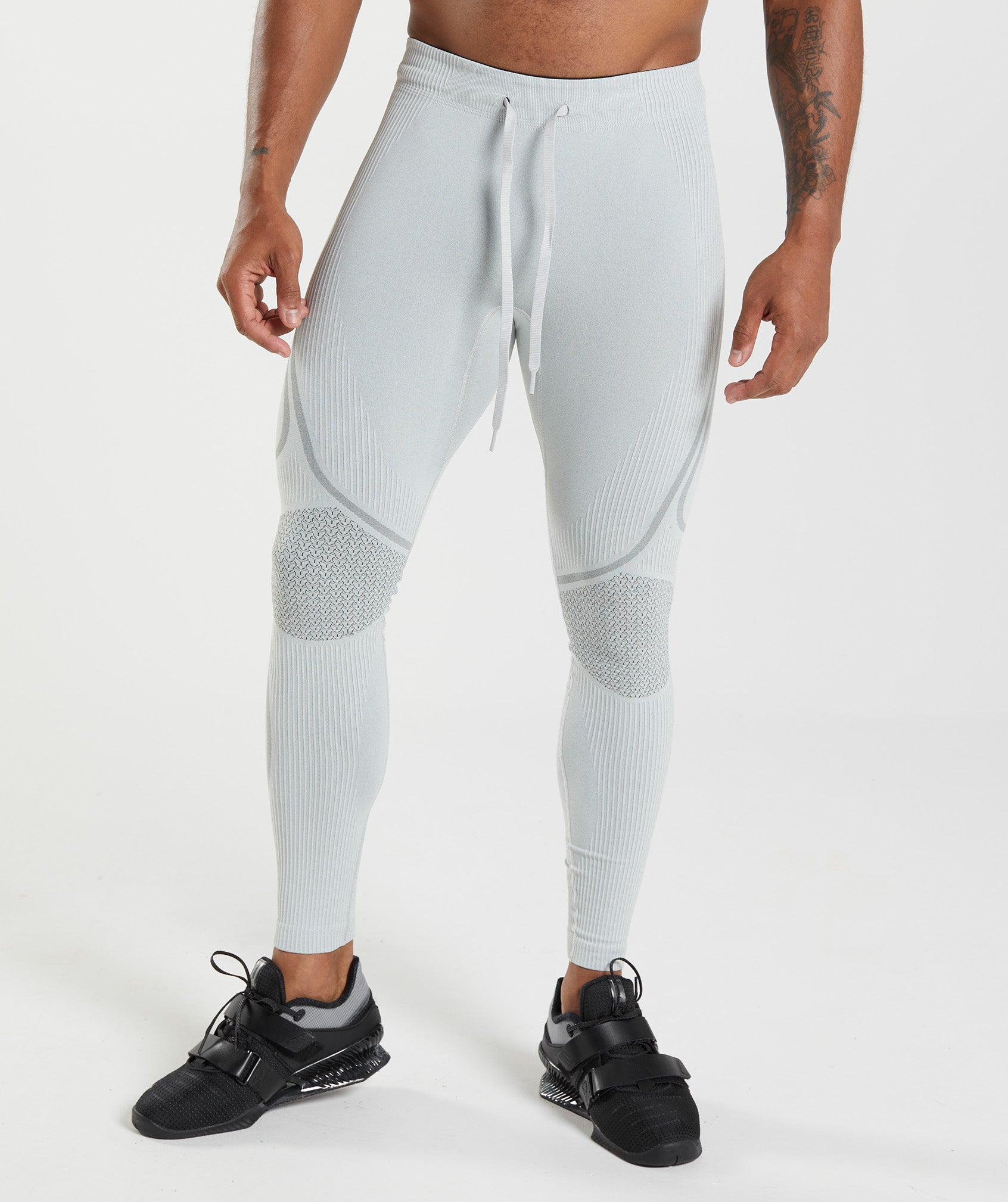 Gymshark 315 Seamless Tights - Light Grey/Charcoal Grey