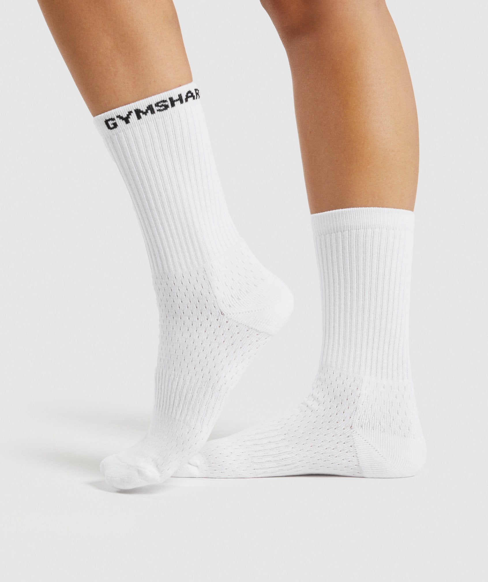 Gymshark Premium Logo Crew Socks 1pk - White